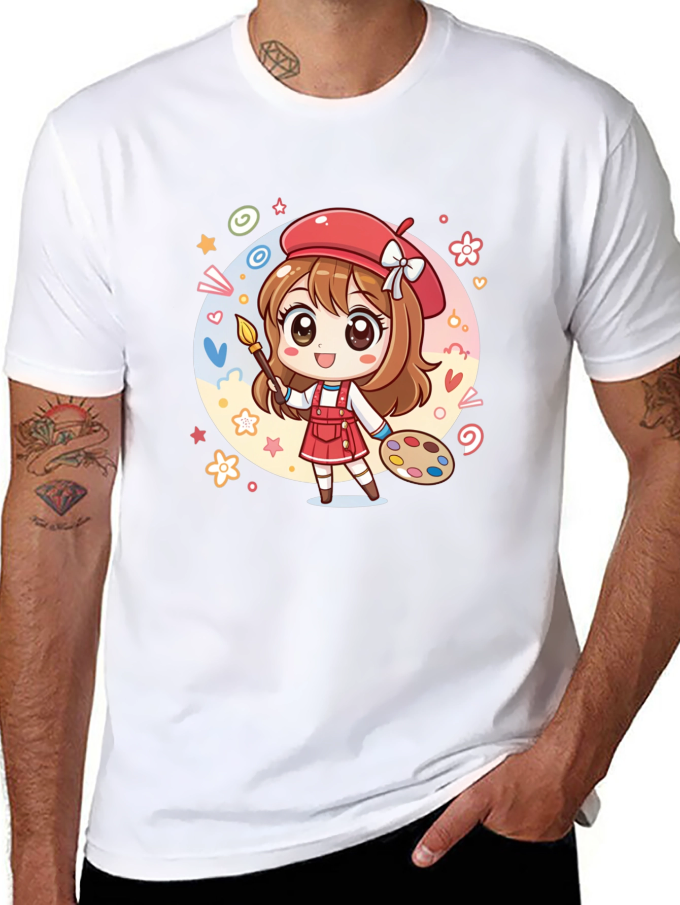Cute Anime Artist Graphic T-Shirt