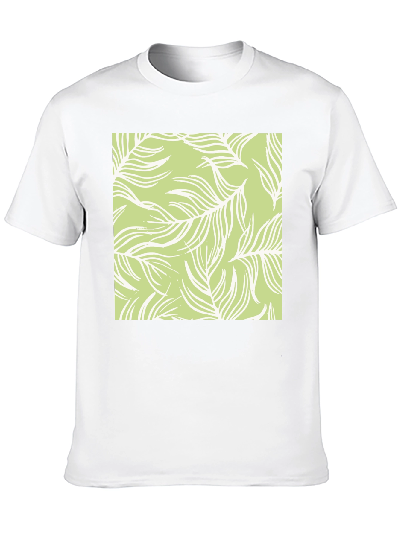 Nature Pattern Tee - Black Cotton Casual