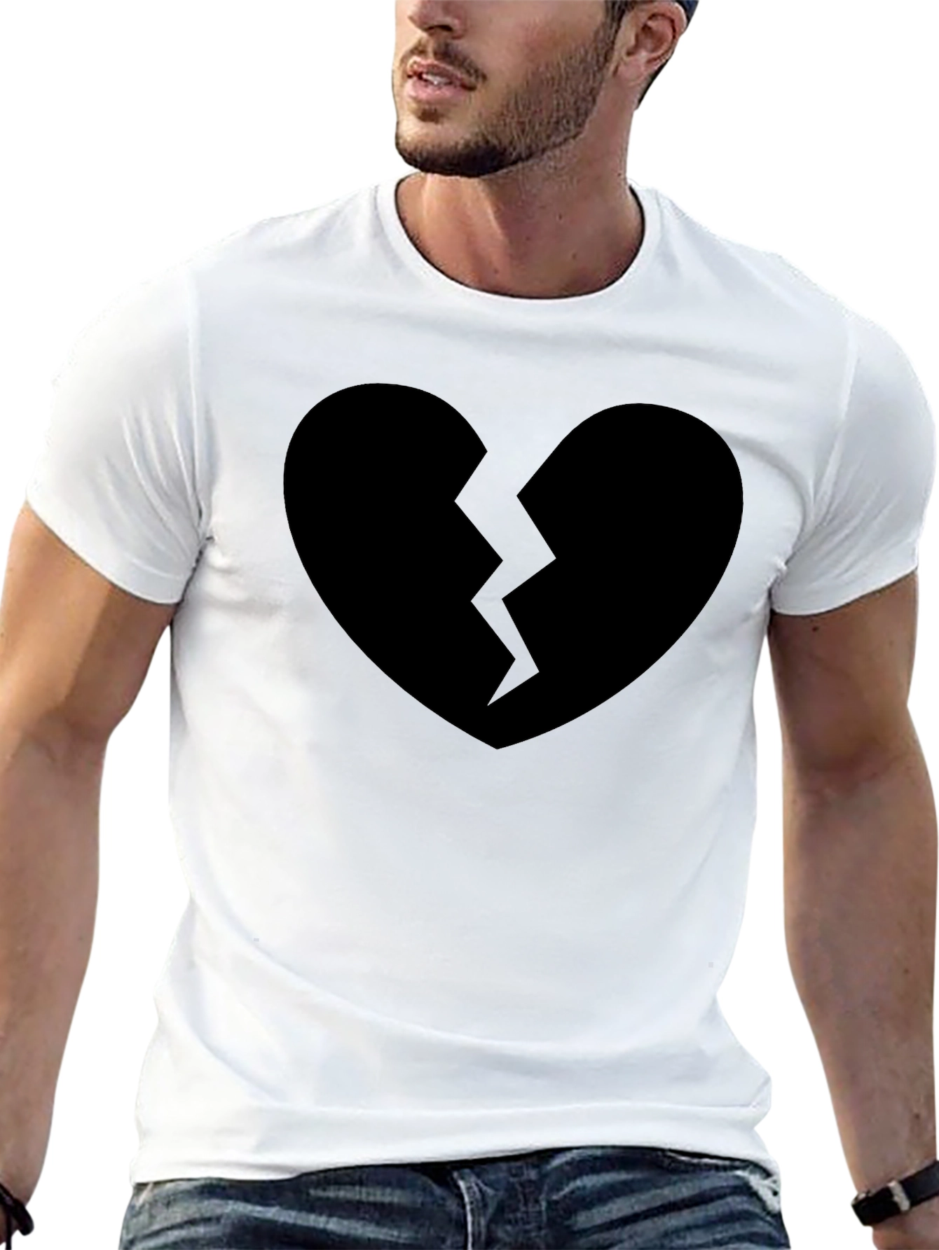 Broken Heart Graphic T-Shirt - Black