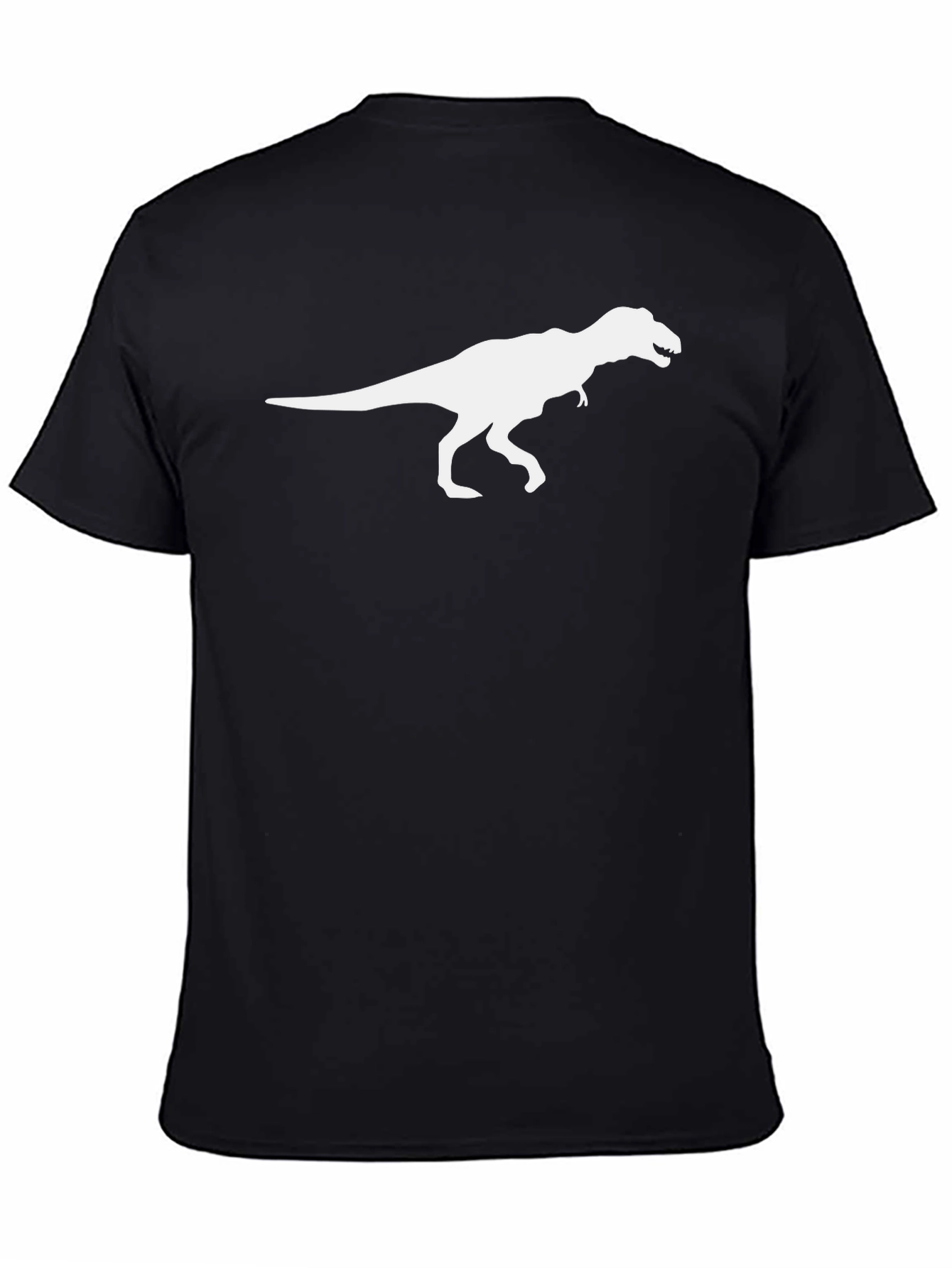 Dino T-Rex Graphic Tee - Black Cotton Shirt