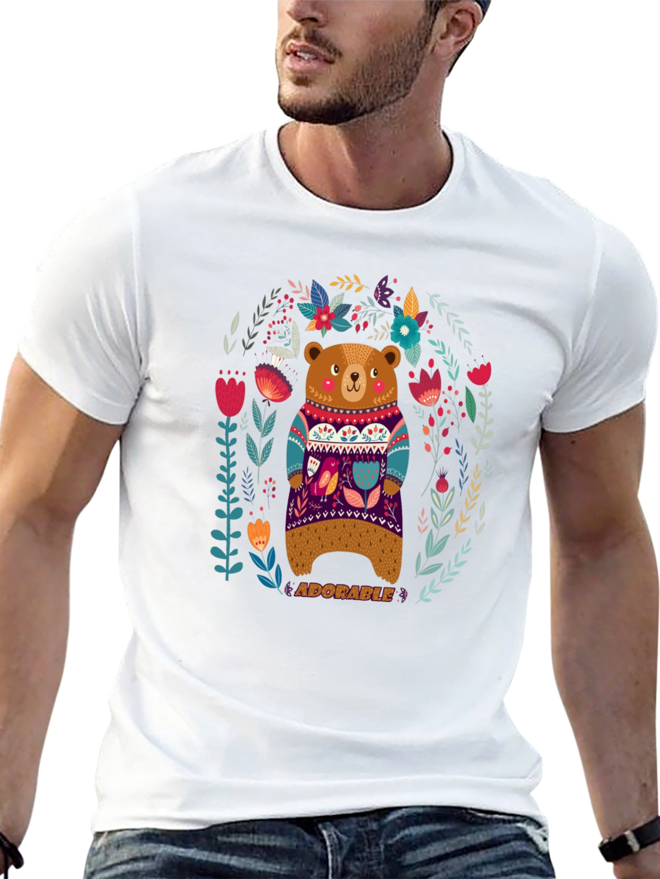Adorable Bear Graphic T-Shirt - Unisex