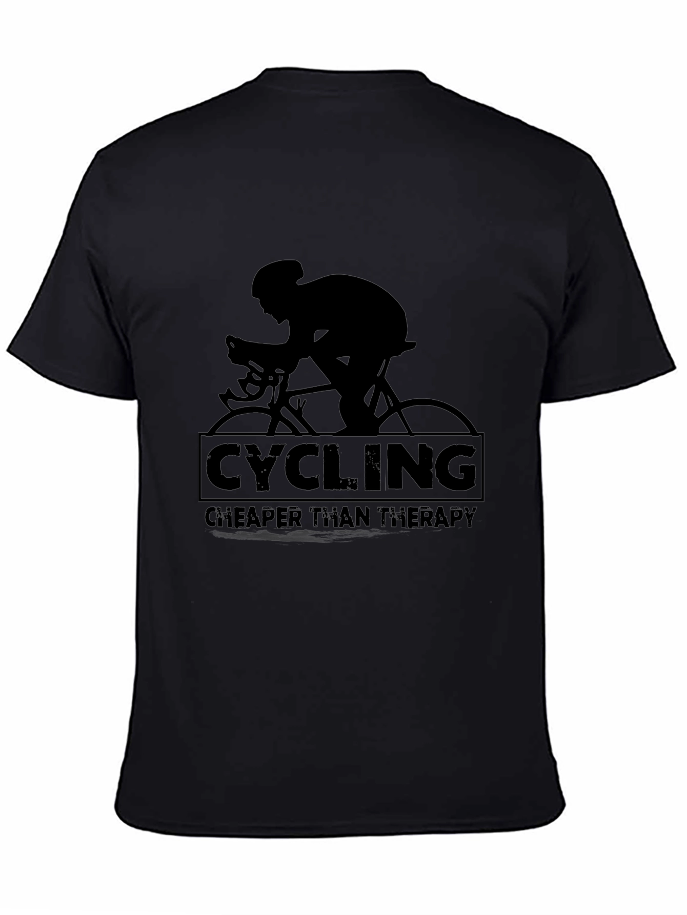 Cycling Cheaper Than Therapy T-Shirt - Black