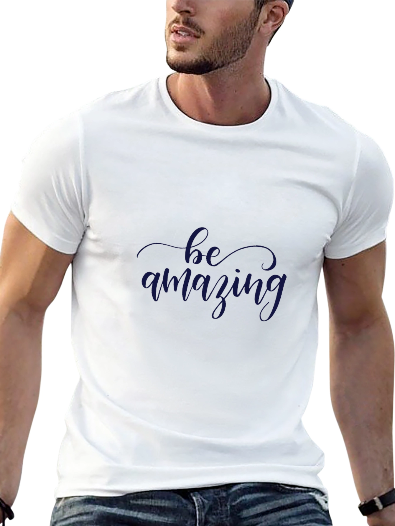 Be Amazing Graphic Tee - Black Cotton Blend Shirt