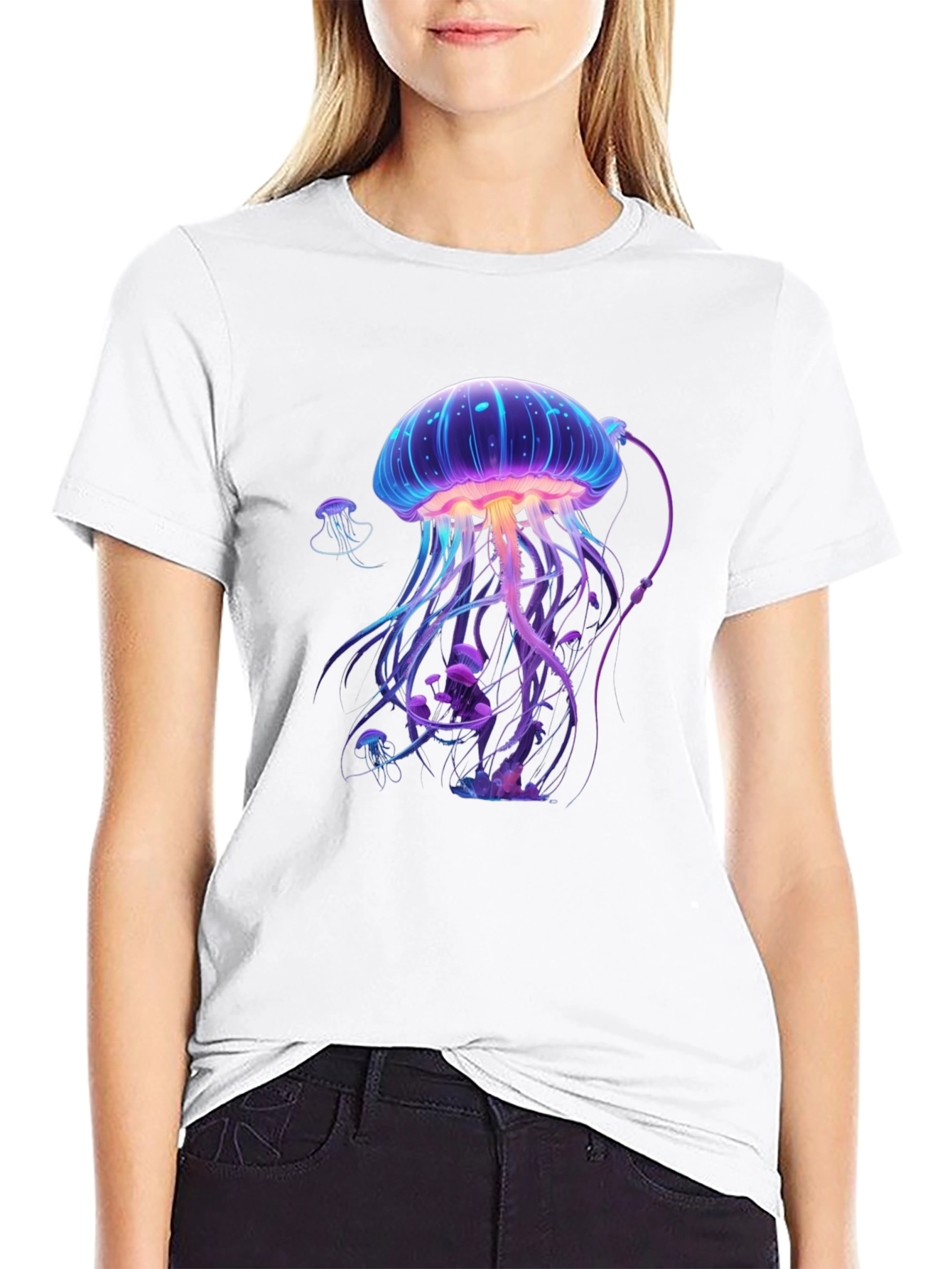 Jellyfish Graphic T-Shirt - Unique Neon Design