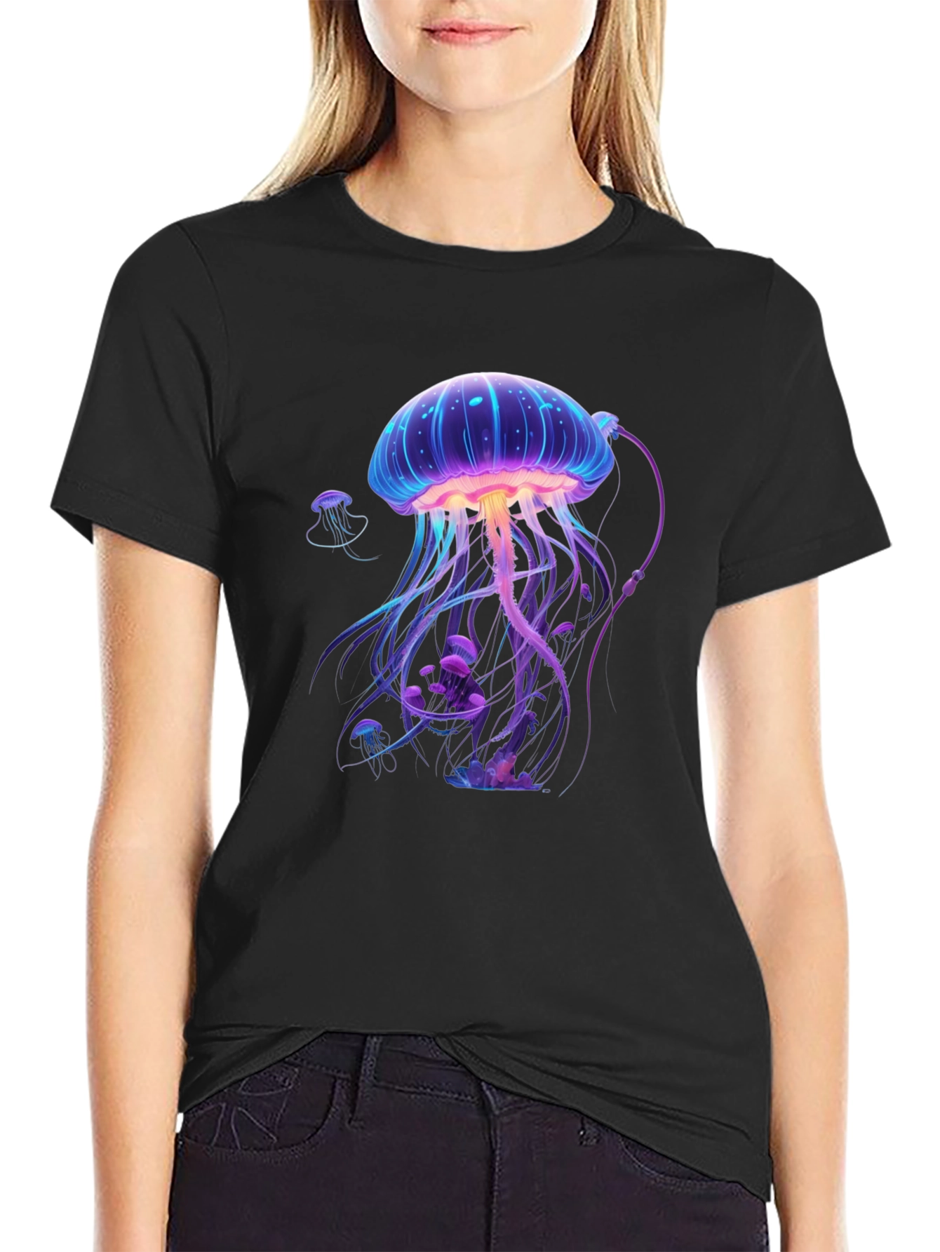 Jellyfish Graphic T-Shirt - Unique Neon Design