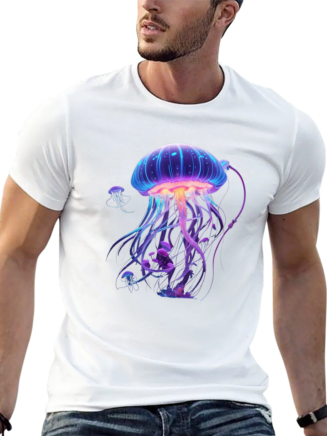 Jellyfish Graphic T-Shirt - Unique Neon Design