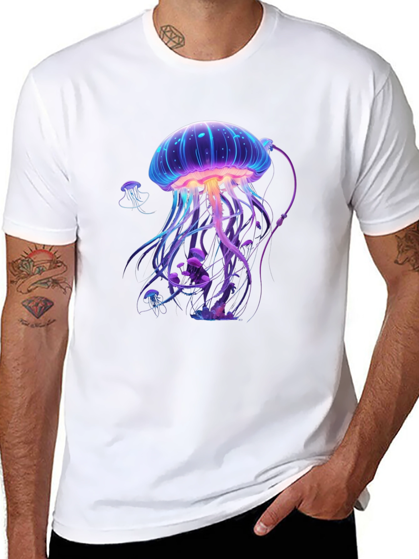 Jellyfish Graphic T-Shirt - Unique Neon Design