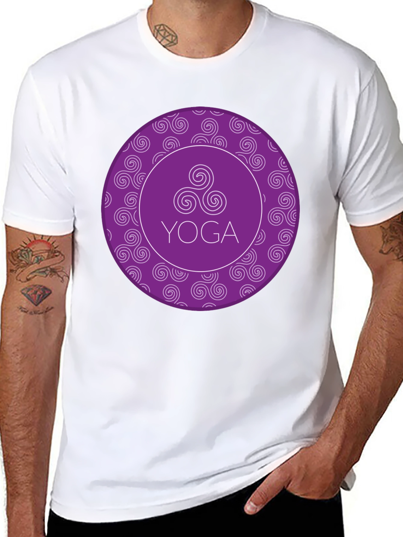 Yoga Swirl T-Shirt - Comfort Fit Black Tee