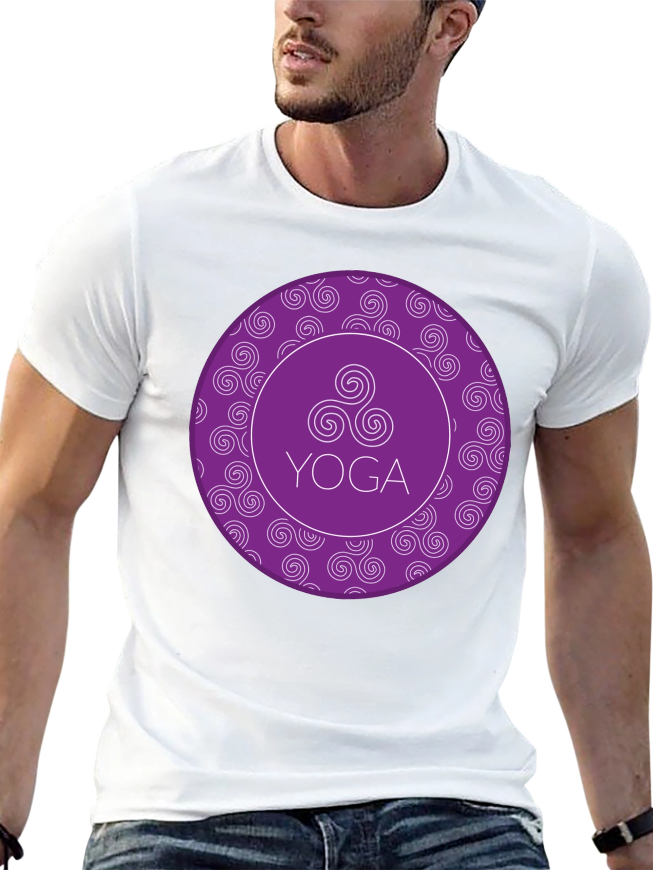 Yoga Swirl T-Shirt - Comfort Fit Black Tee