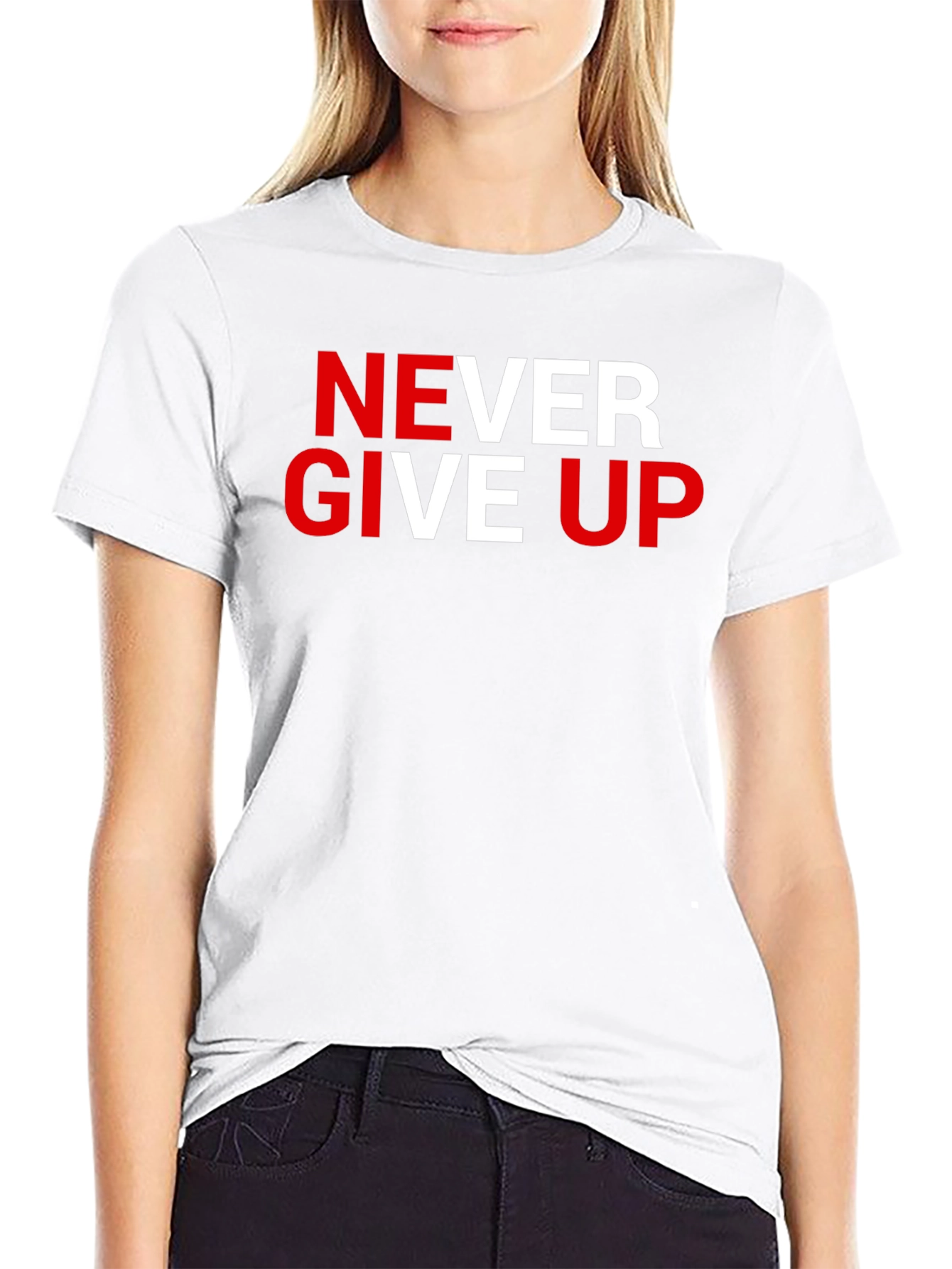 Never Give Up Graphic Tee - Motivational T-Shirt