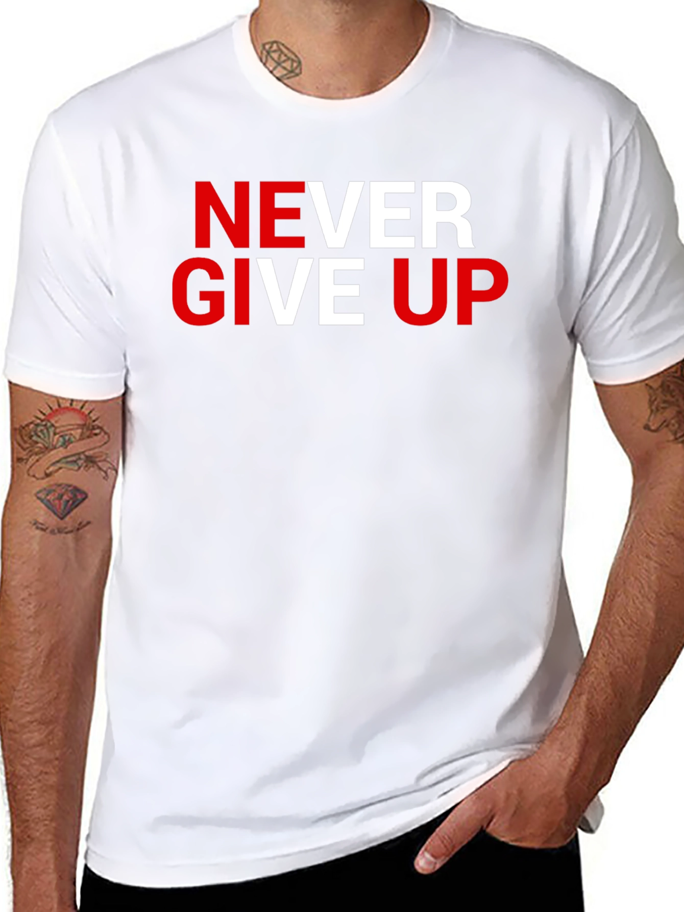 Never Give Up Graphic Tee - Motivational T-Shirt