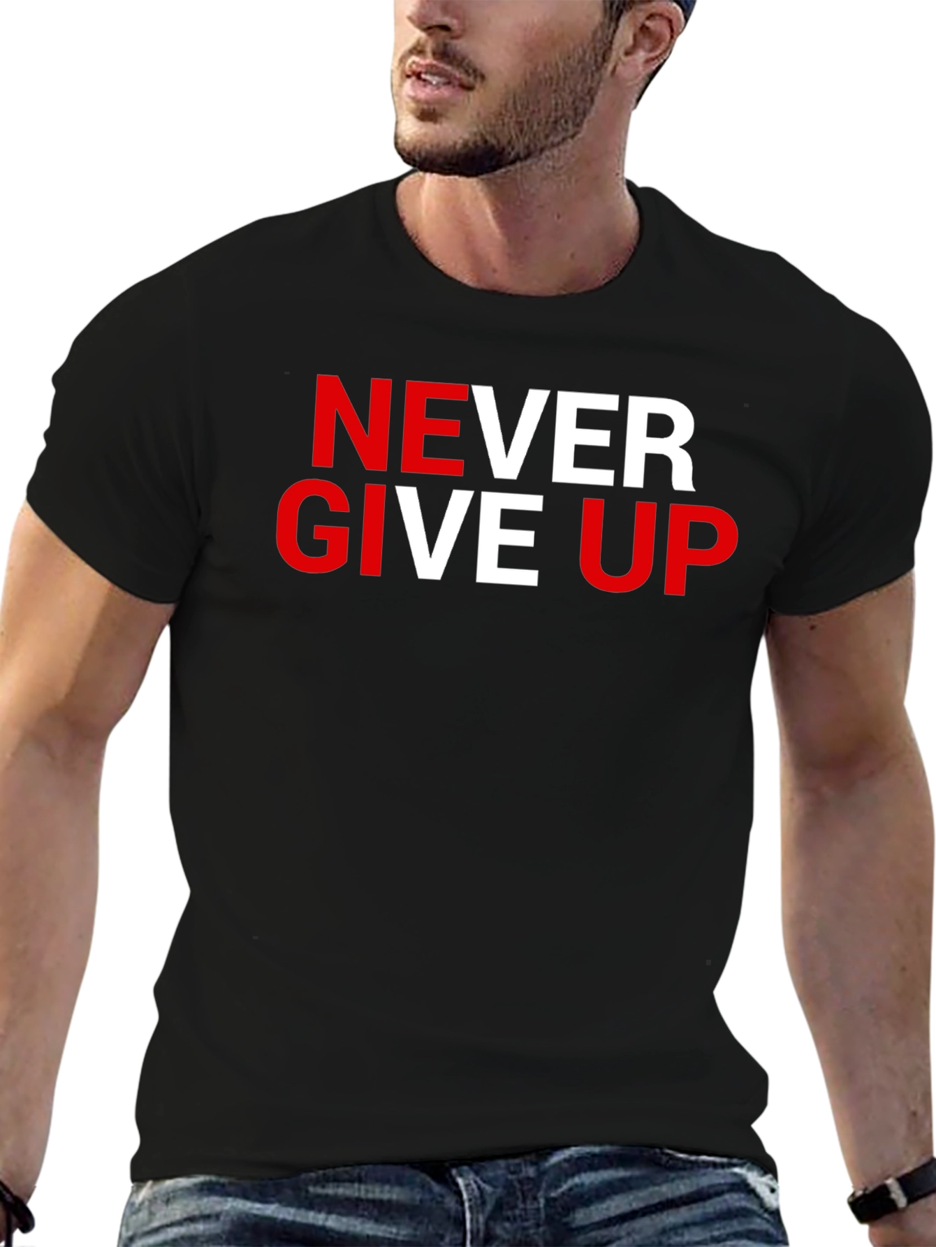Never Give Up Graphic Tee - Motivational T-Shirt