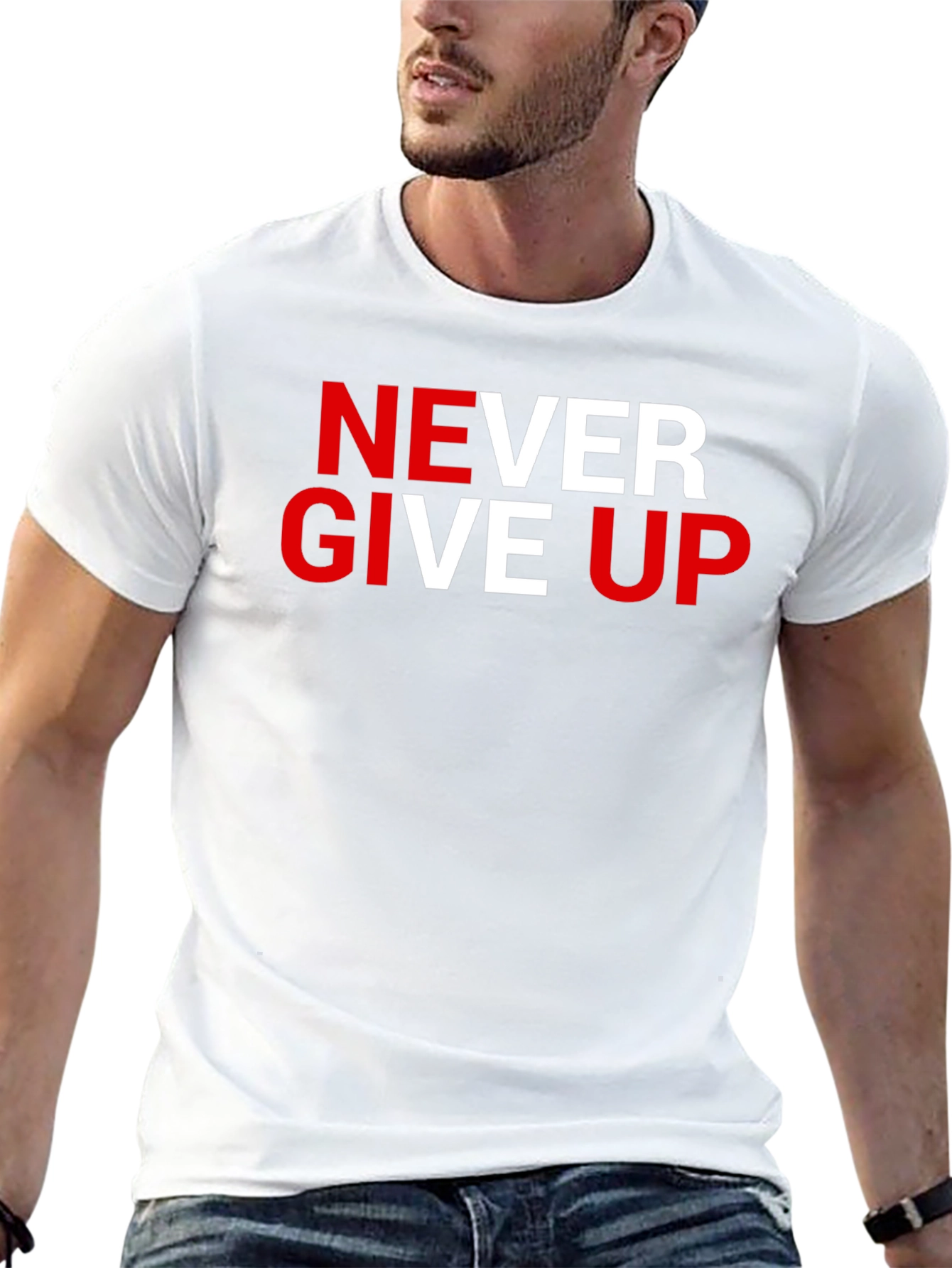 Never Give Up Graphic Tee - Motivational T-Shirt