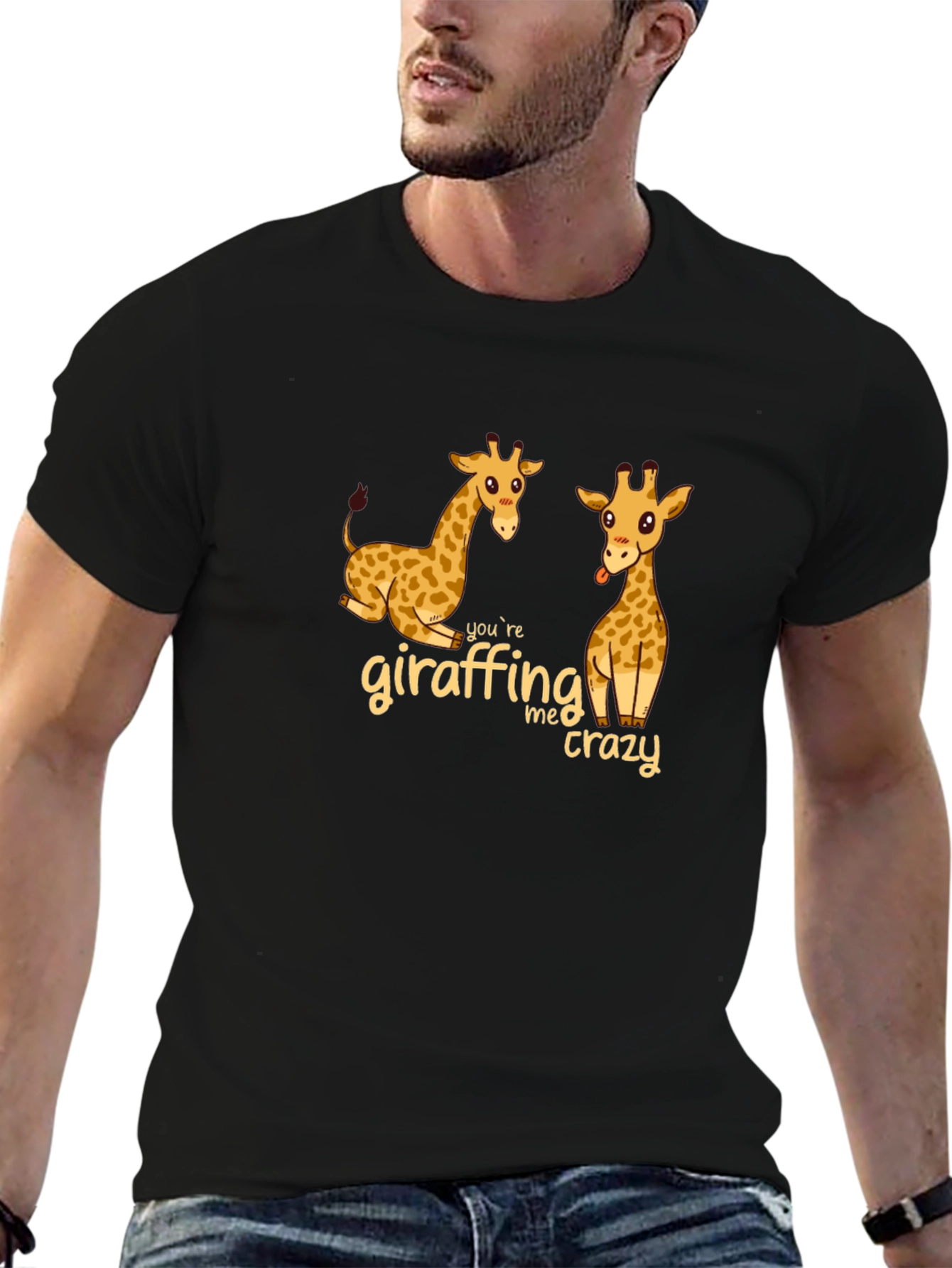 Giraffe Me Crazy Black T-Shirt
