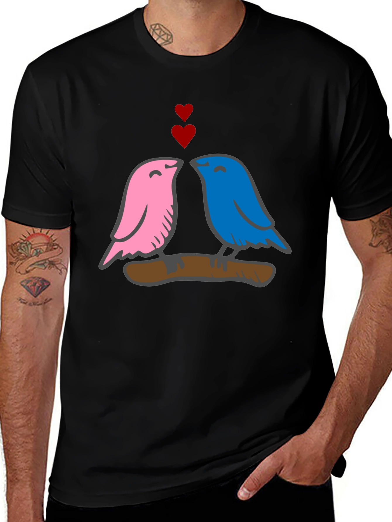 Love Birds Graphic Tee - Soft Cotton Blend