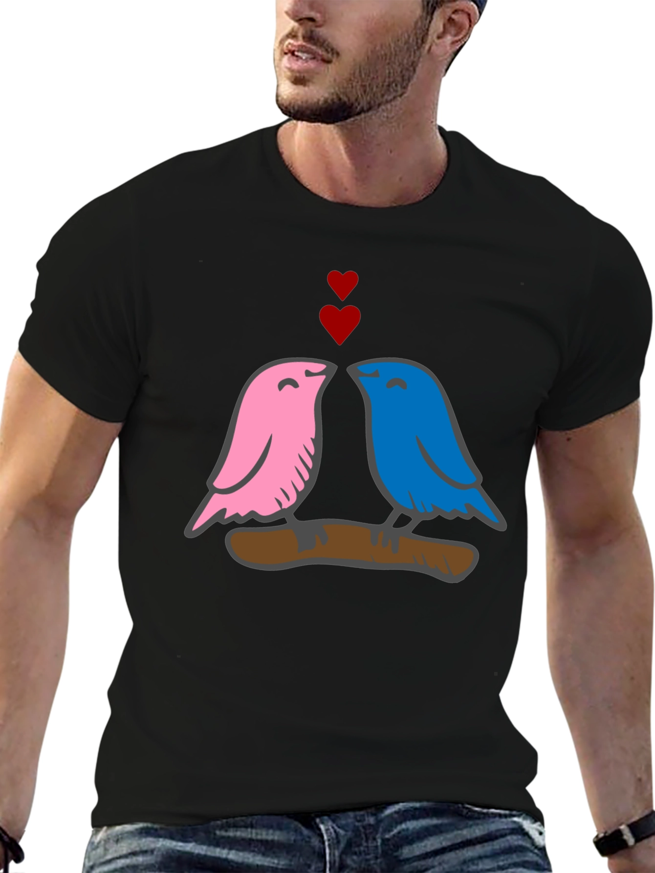 Love Birds Graphic Tee - Soft Cotton Blend
