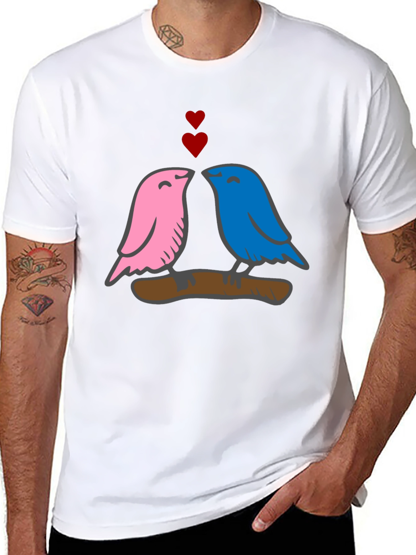 Love Birds Graphic Tee - Soft Cotton Blend