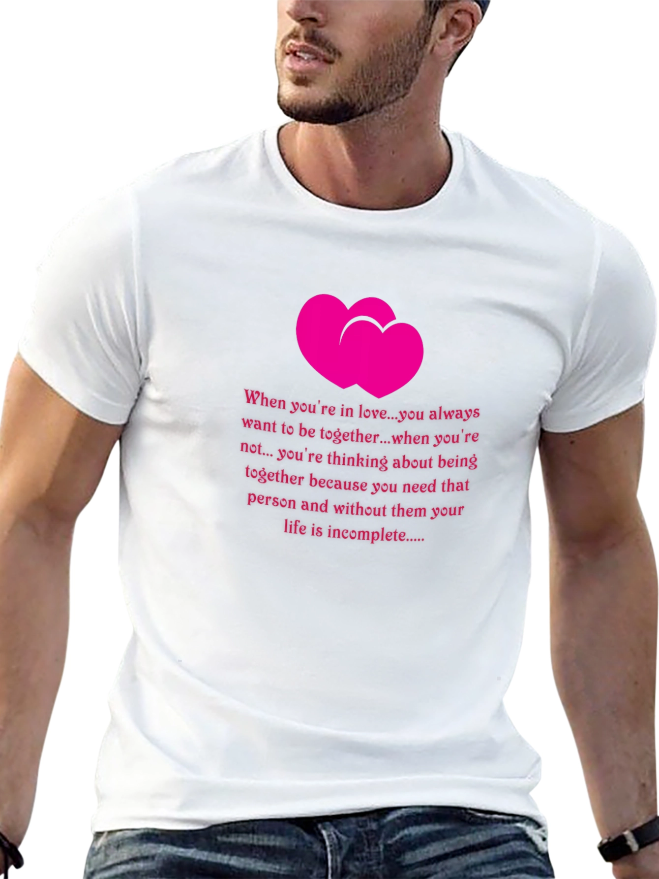 Romantic Hearts T-Shirt - Love Quote Tee