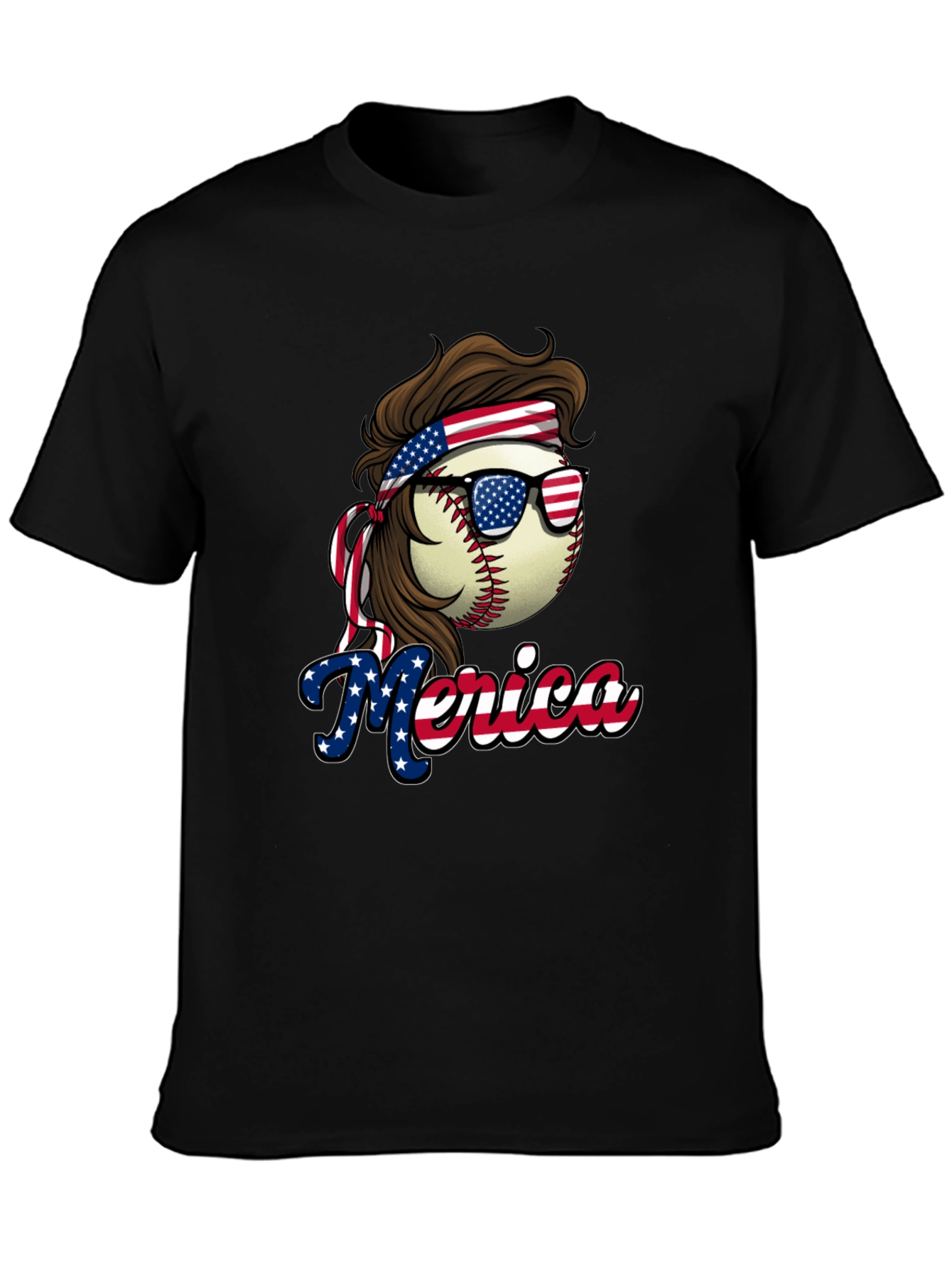 Patriotic Baseball Graphic Tee - USA Pride