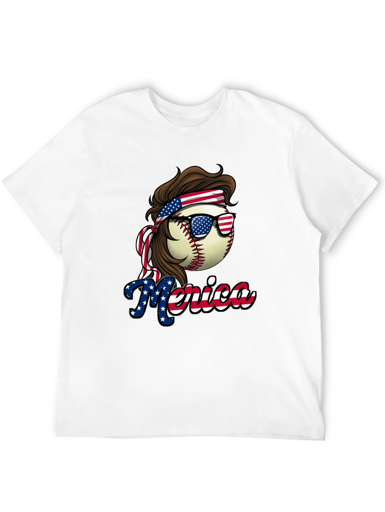 Patriotic Baseball Graphic Tee - USA Pride