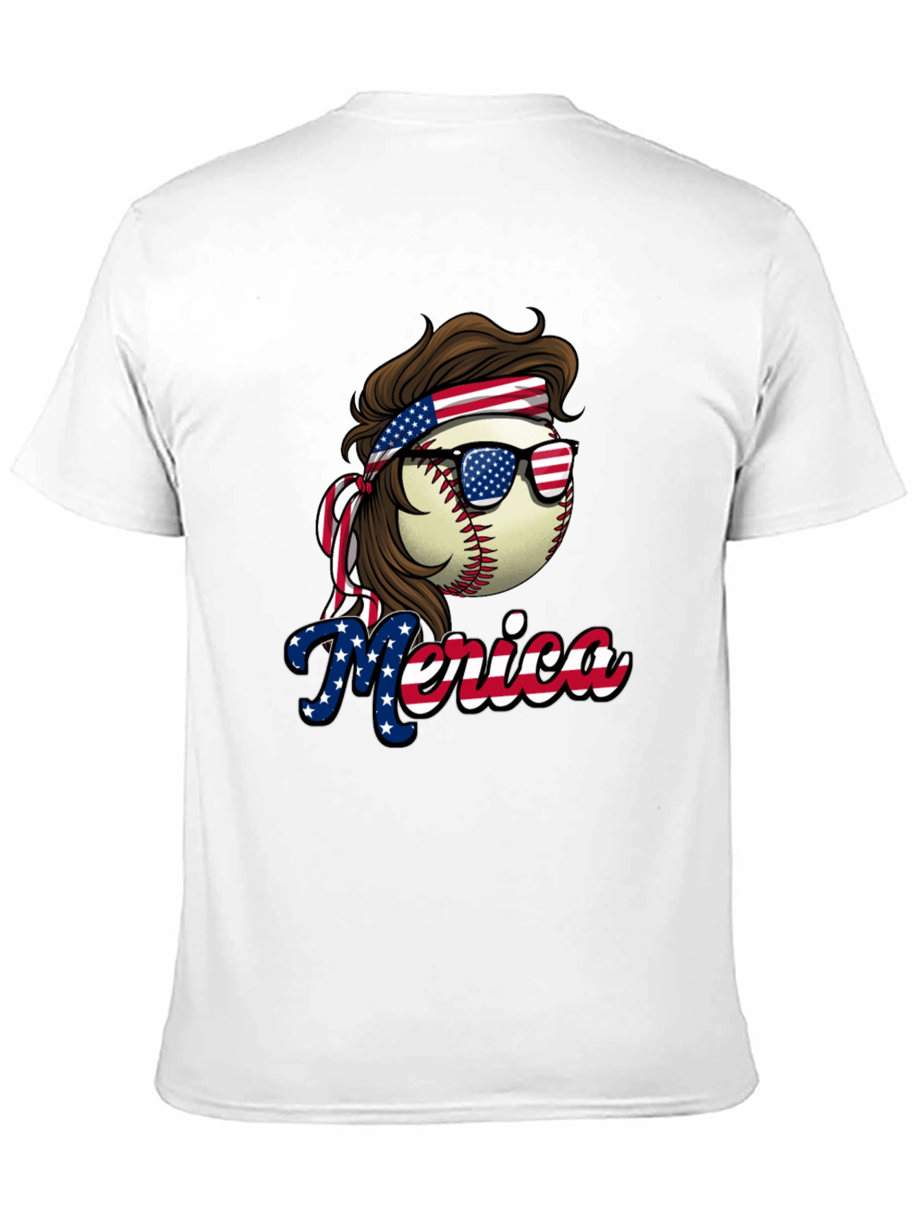 Patriotic Baseball Graphic Tee - USA Pride