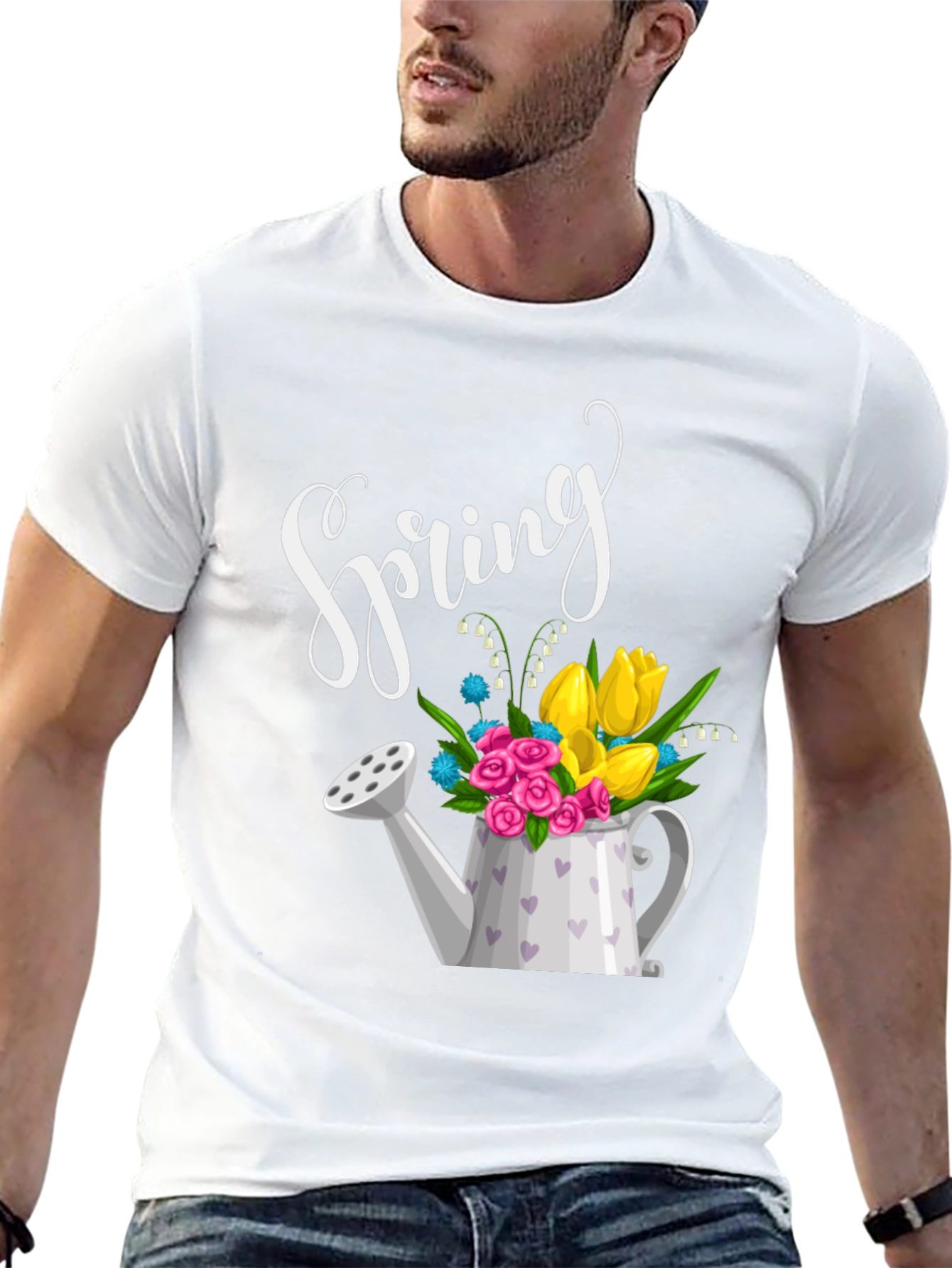Spring Flower Watering Can Graphic Tee