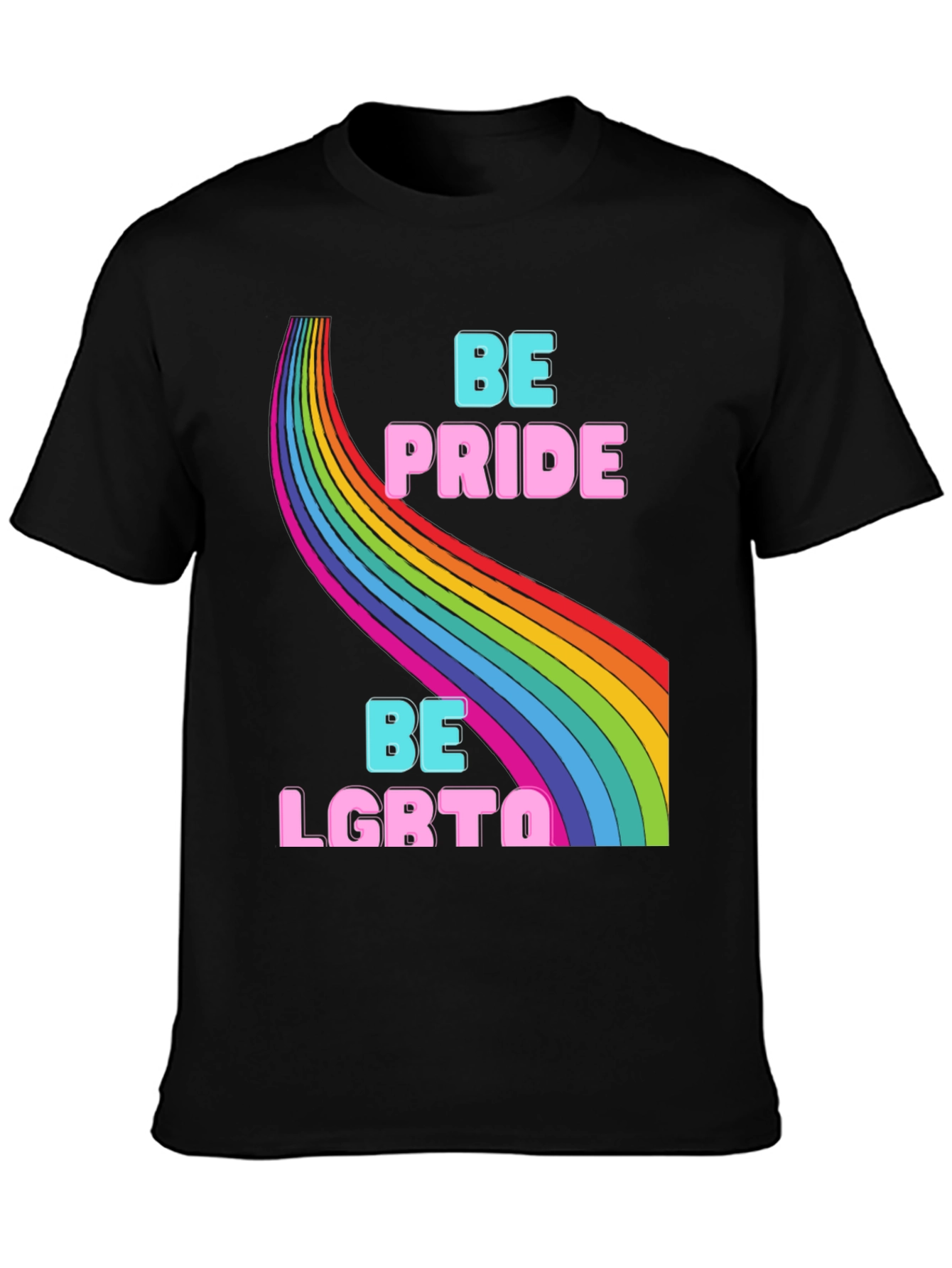 Be Pride LGBTQ Rainbow Graphic T-Shirt