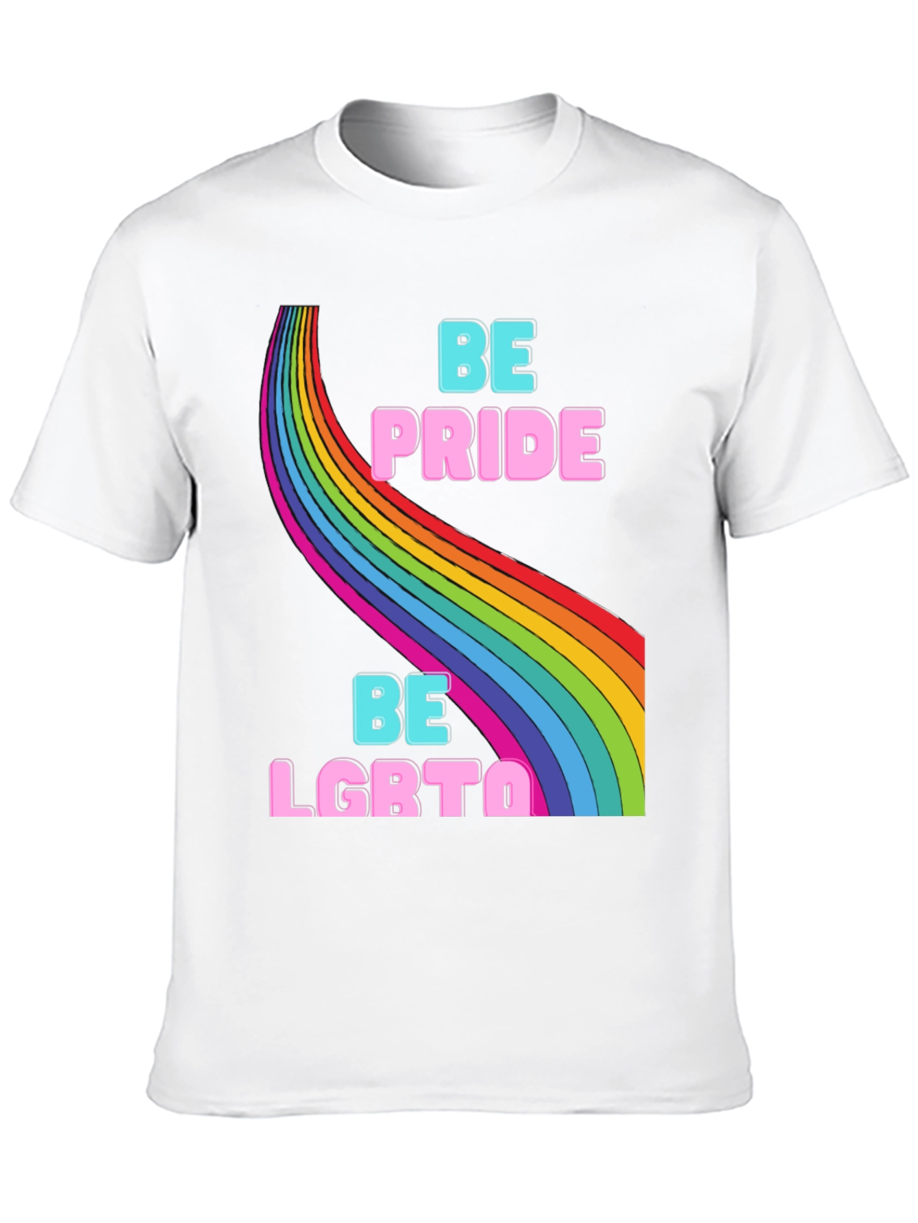 Be Pride LGBTQ Rainbow Graphic T-Shirt