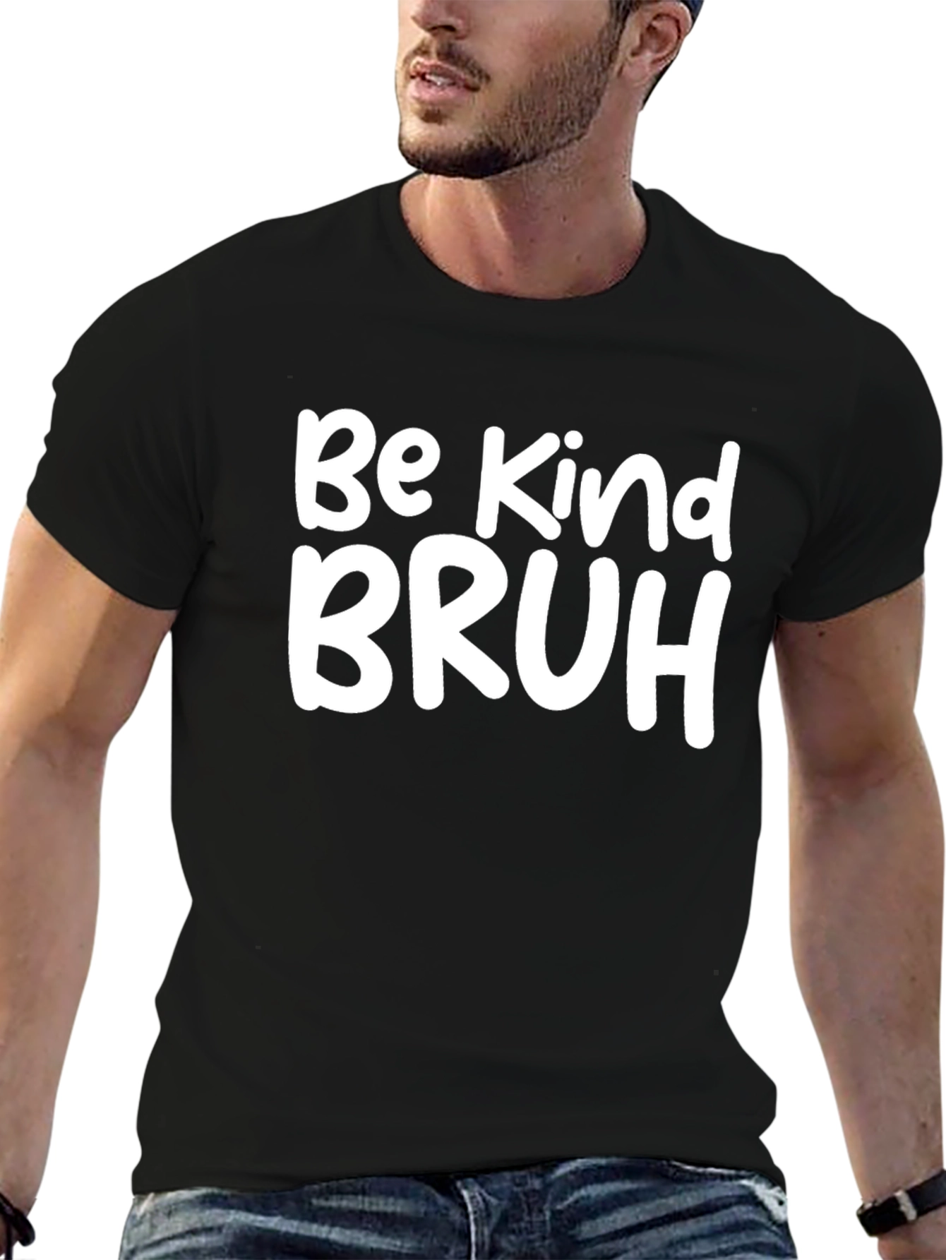 Be Kind Bruh Graphic Tee - Casual Black T-Shirt