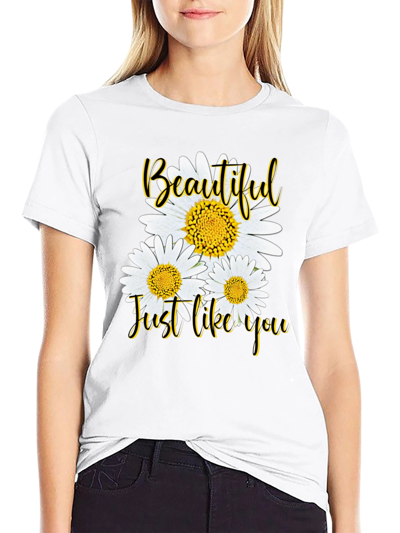 Beautiful Daisy Graphic Tee - Black Unisex T-Shirt