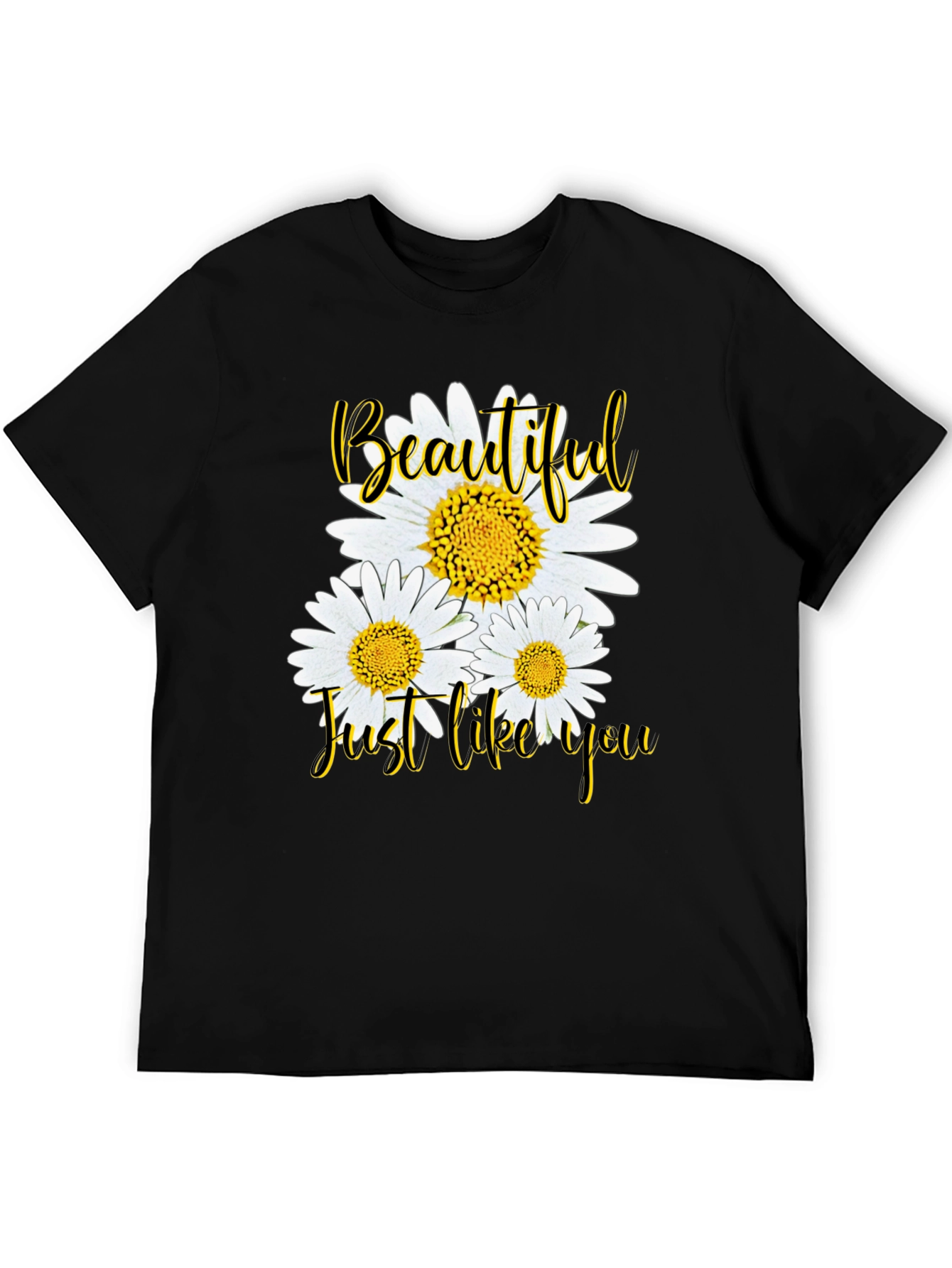 Beautiful Daisy Graphic Tee - Black Unisex T-Shirt