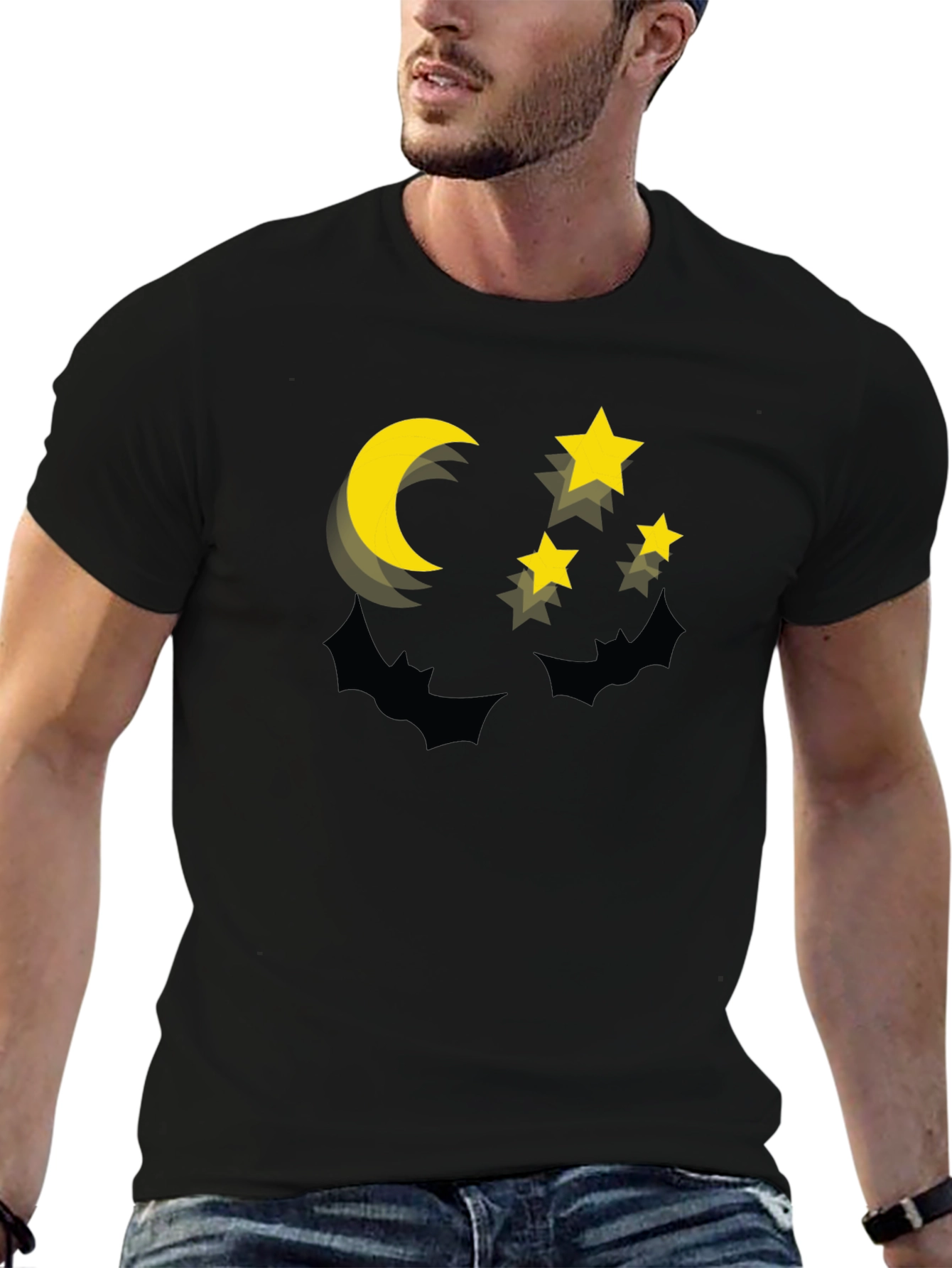 Moon and Stars Graphic Tee - Spooky Season