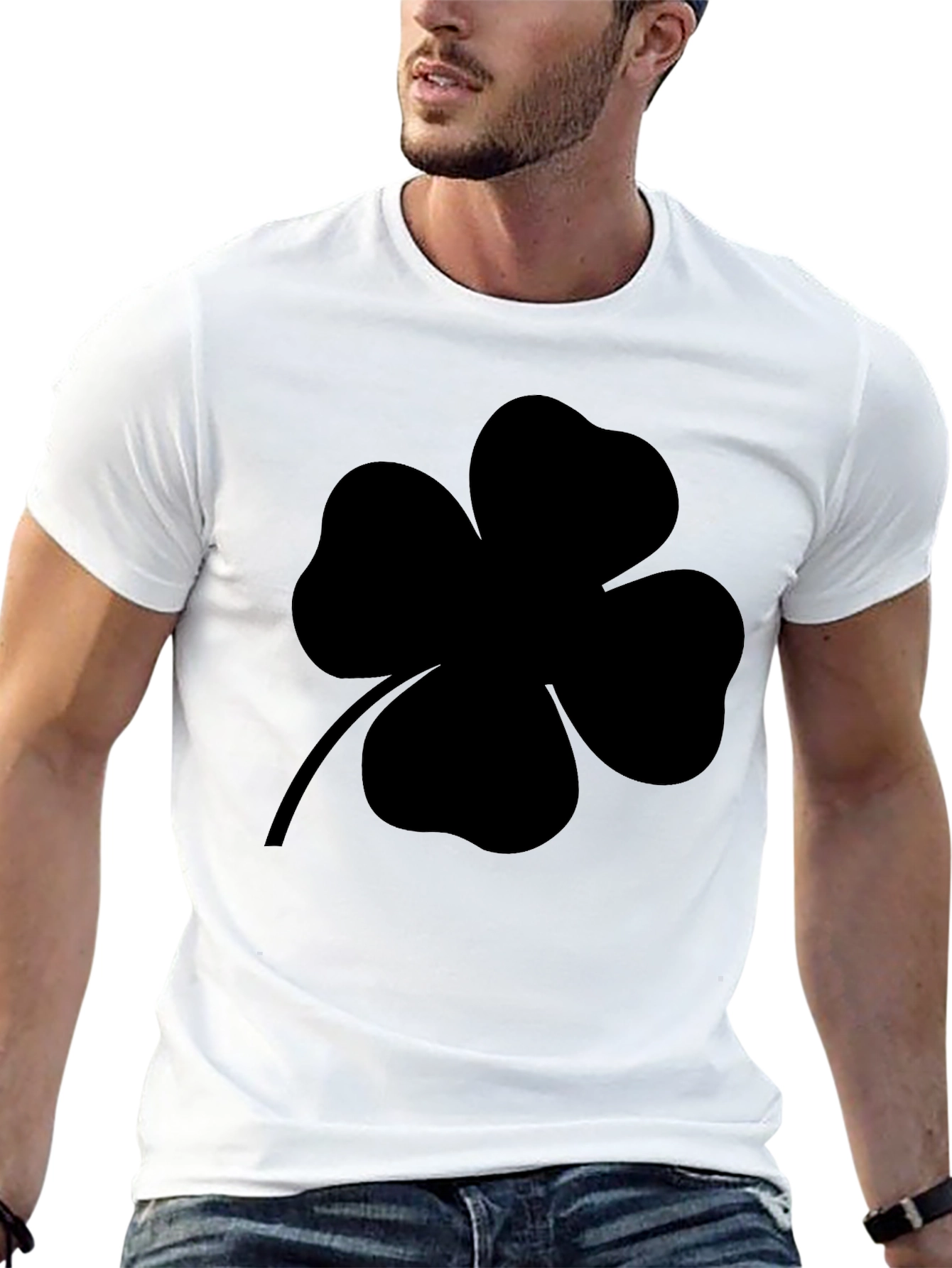 Black Clover T-Shirt - Lucky Four Leaf Design