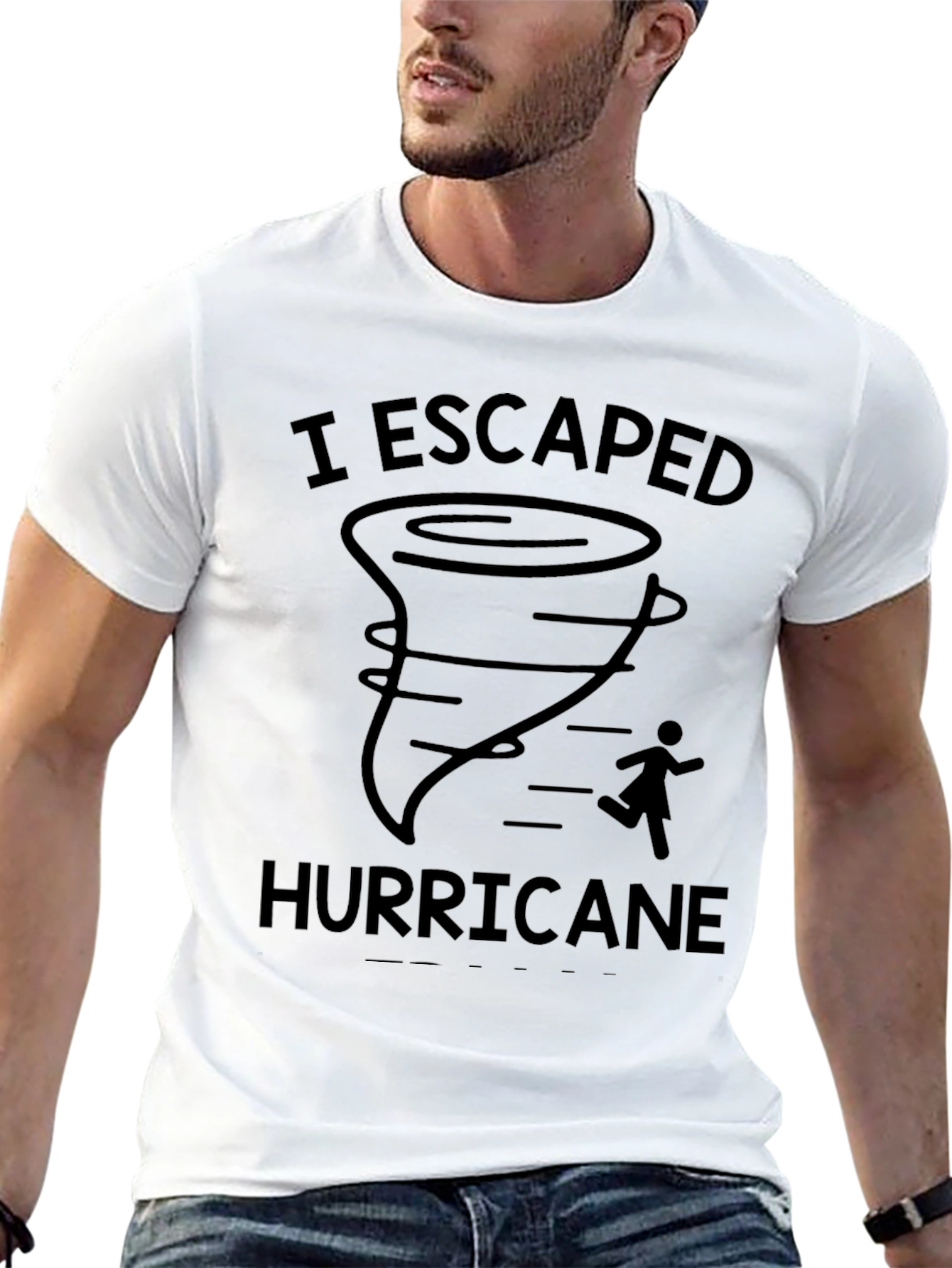 I Escaped Hurricane Graphic Tee - Black Cotton Shirt