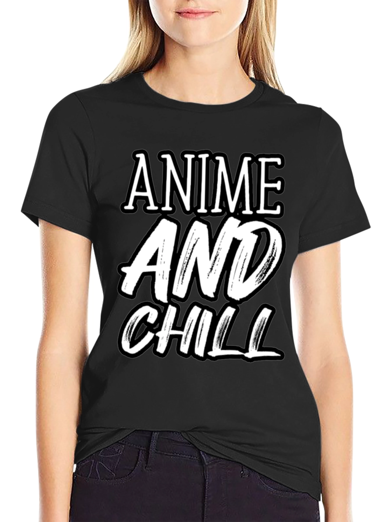 Anime and Chill Black T-Shirt