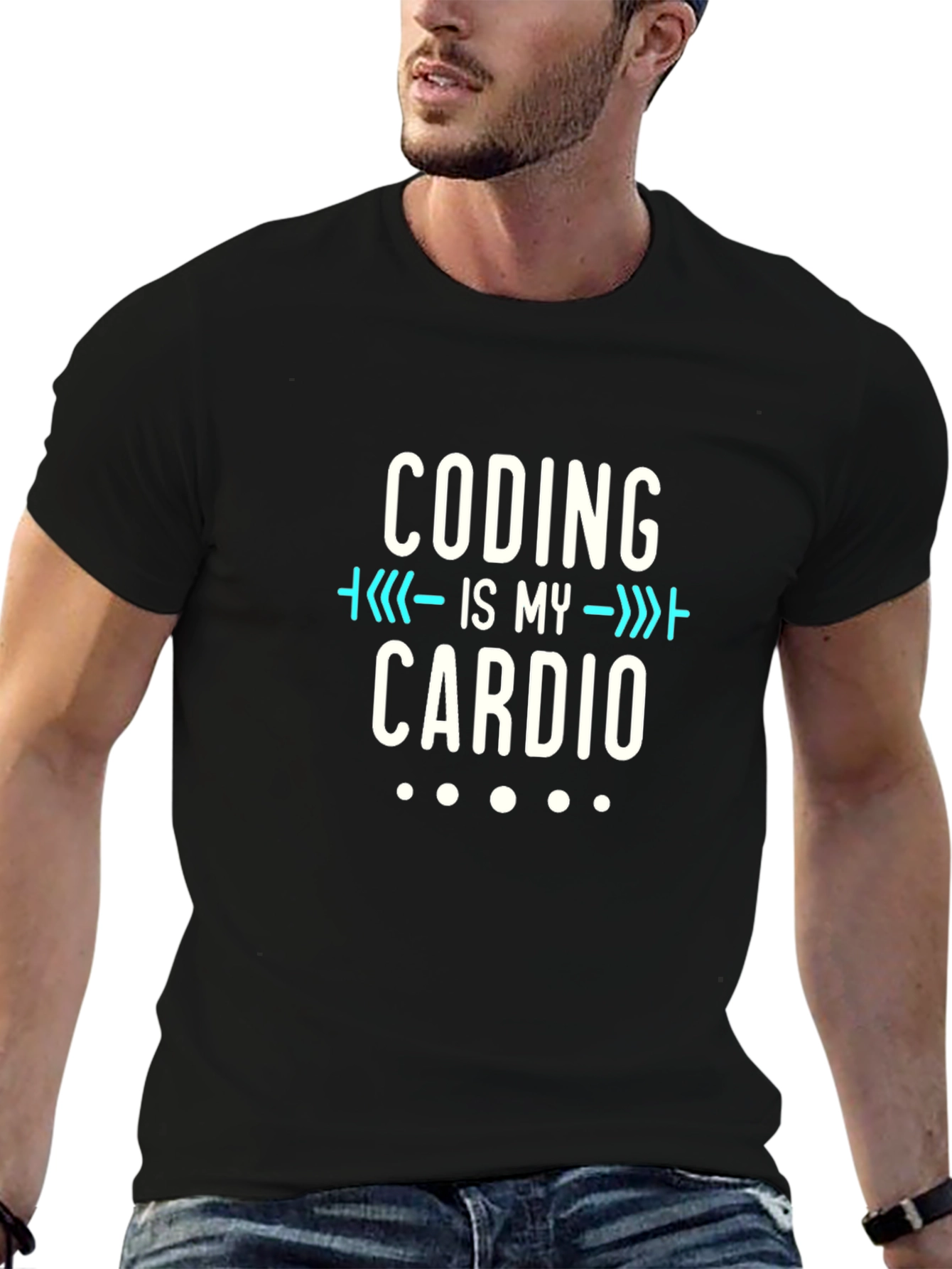Coding is My Cardio Black T-Shirt