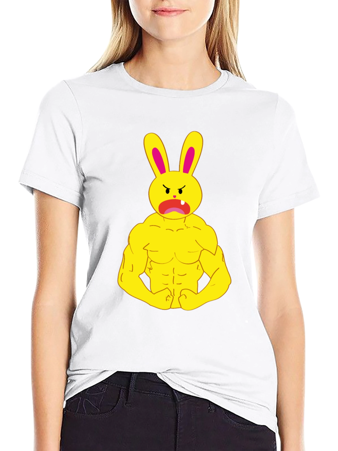 Angry Bunny Gym Black T-Shirt