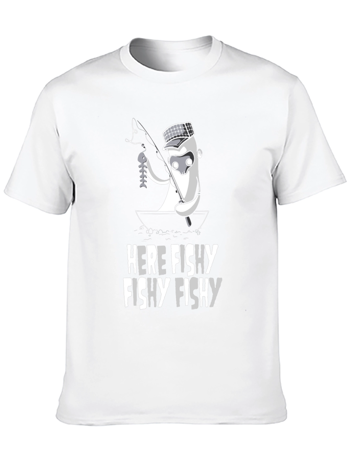 Here Fishy T-Shirt - Funny Fishing Graphic Tee