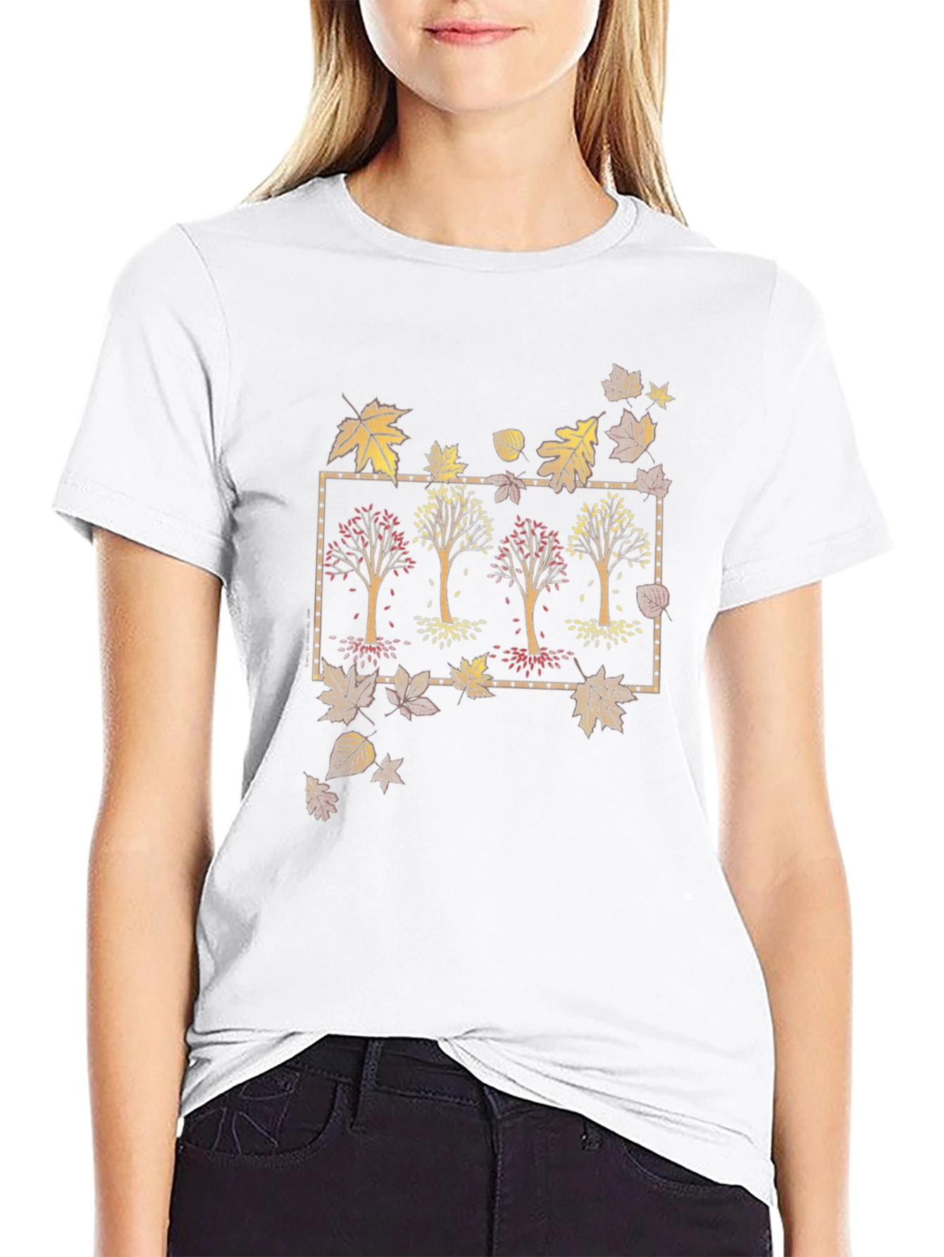 Autumn Trees Graphic Tee - Mens Black T-Shirt