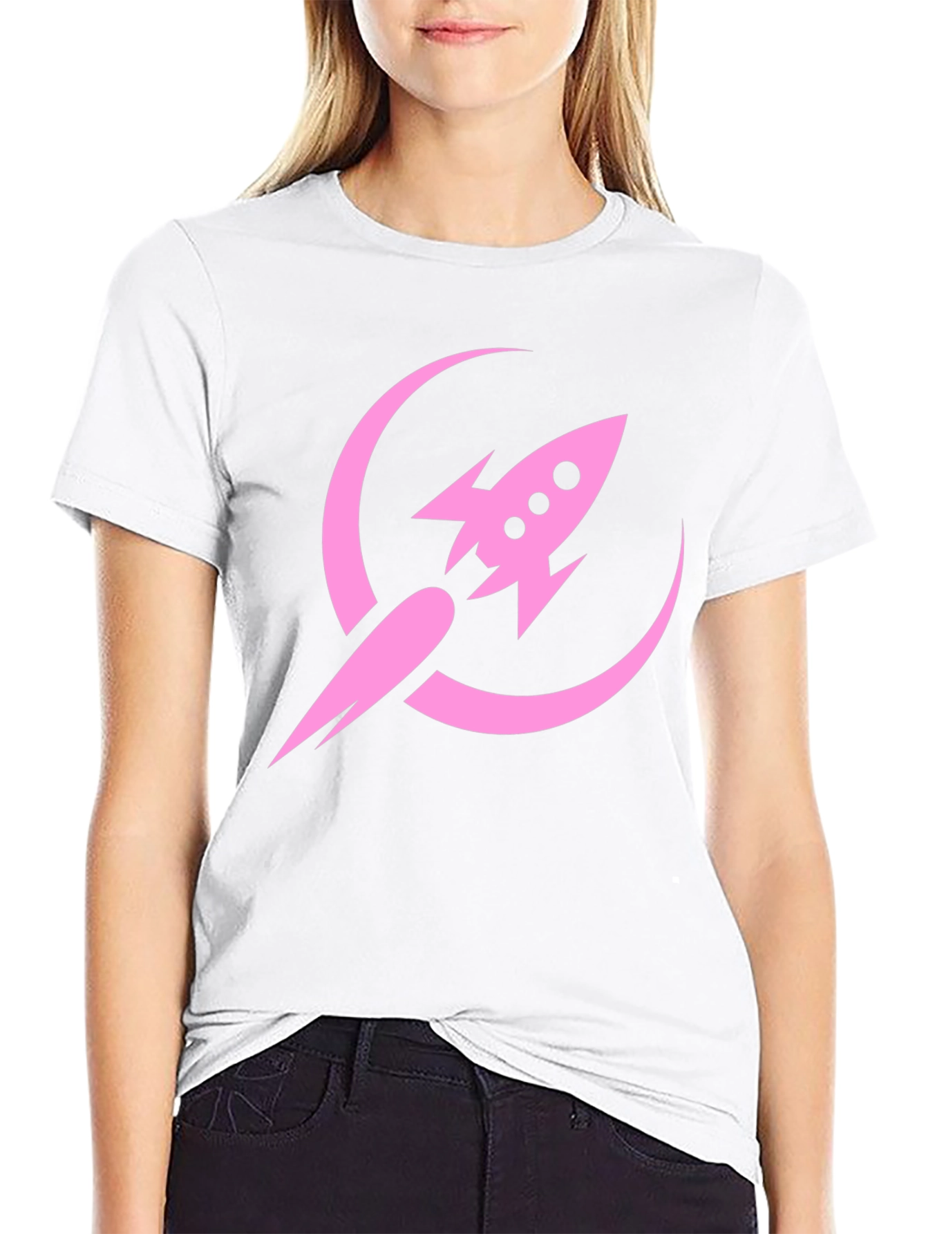 Rocket to the Moon Graphic Tee - Black