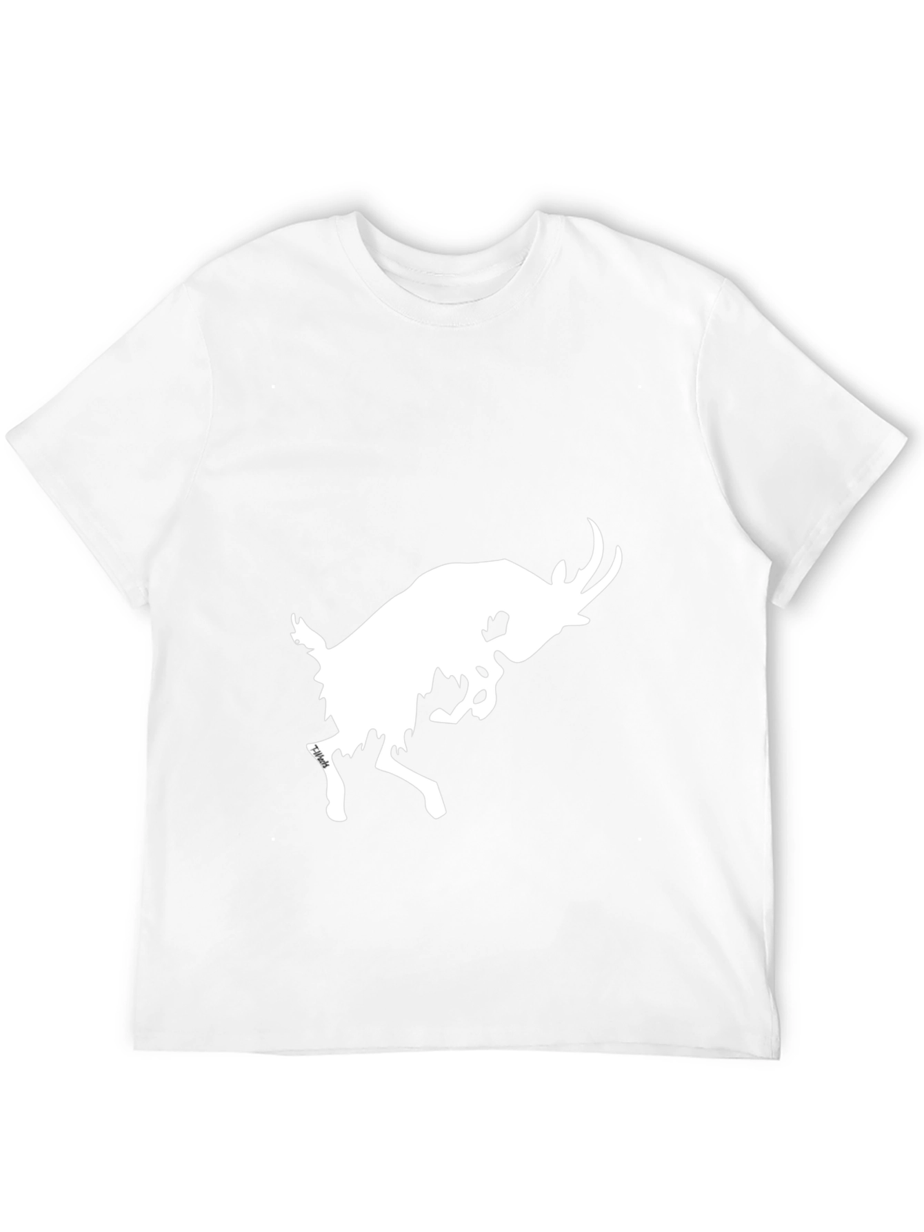 Black T-Shirt with White Goat Graphic