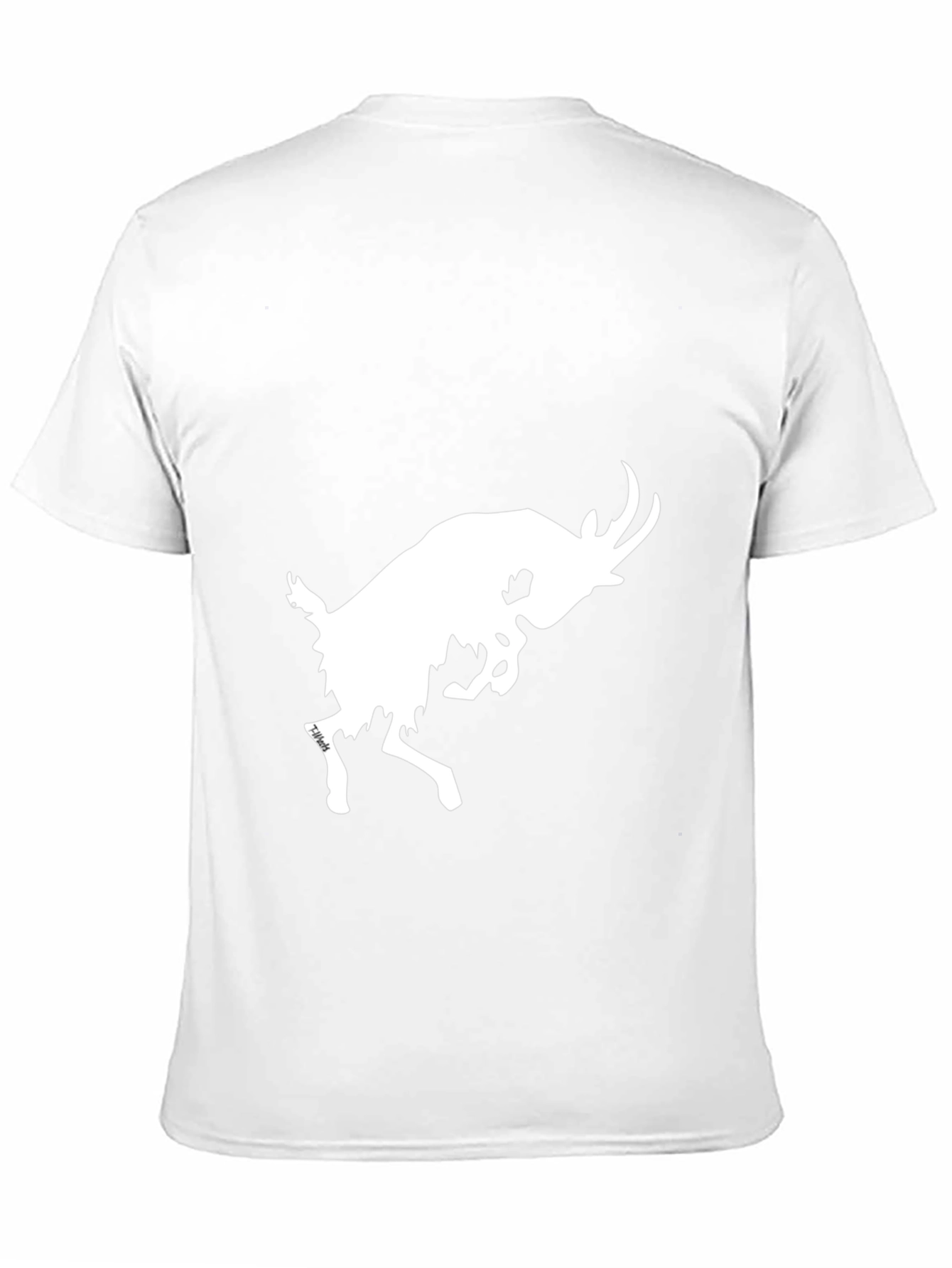 Black T-Shirt with White Goat Graphic