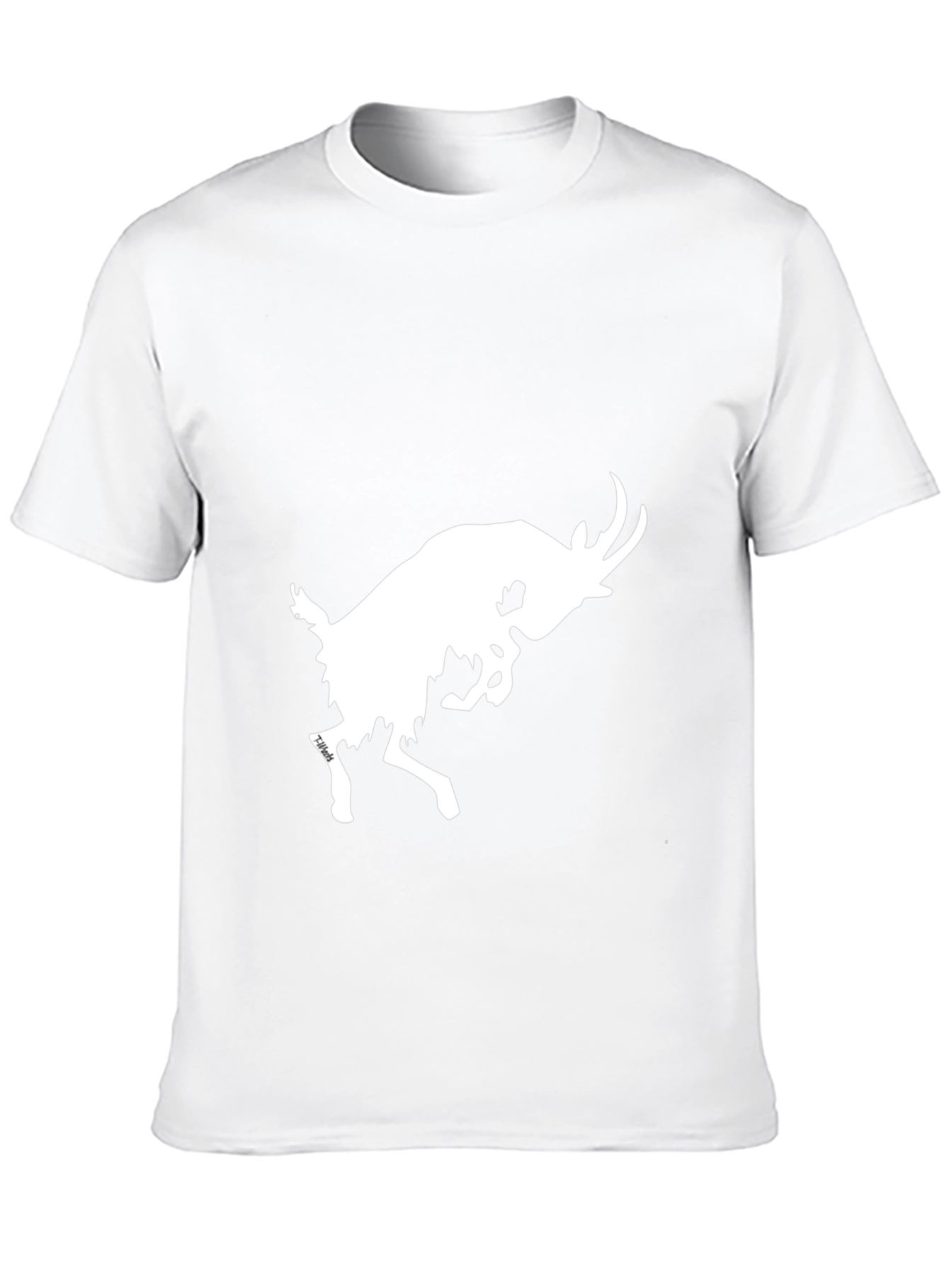 Black T-Shirt with White Goat Graphic