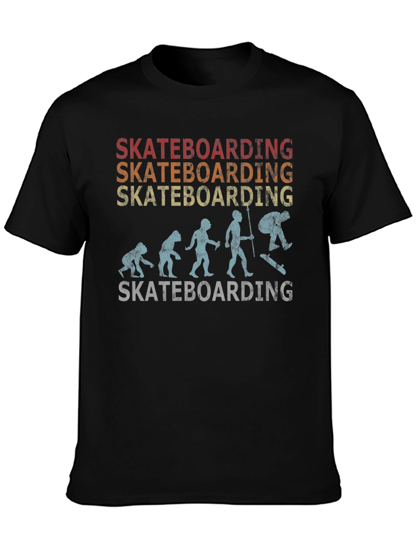 Skateboarding Evolution Graphic Tee - Black