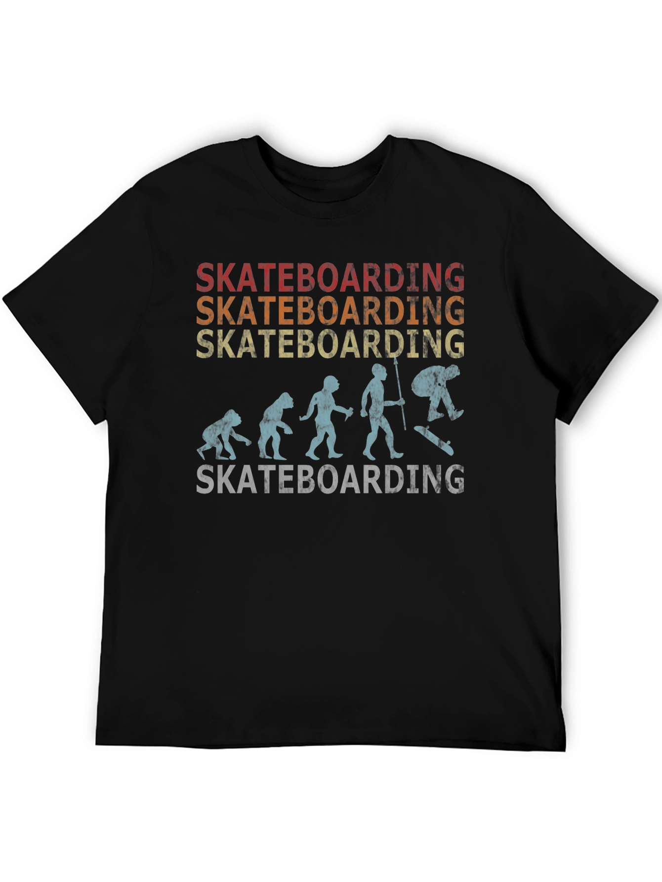 Skateboarding Evolution Graphic Tee - Black