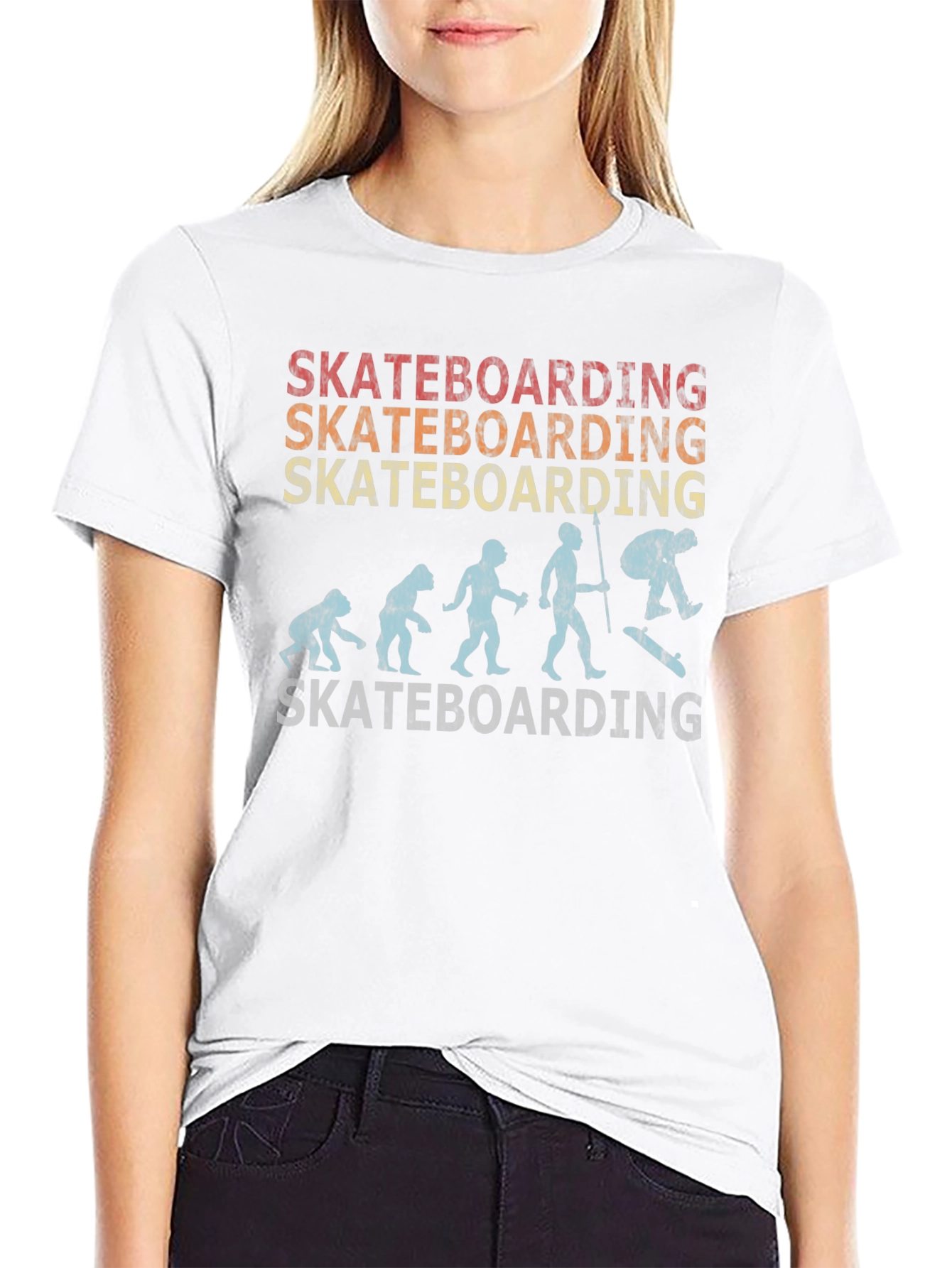 Skateboarding Evolution Graphic Tee - Black