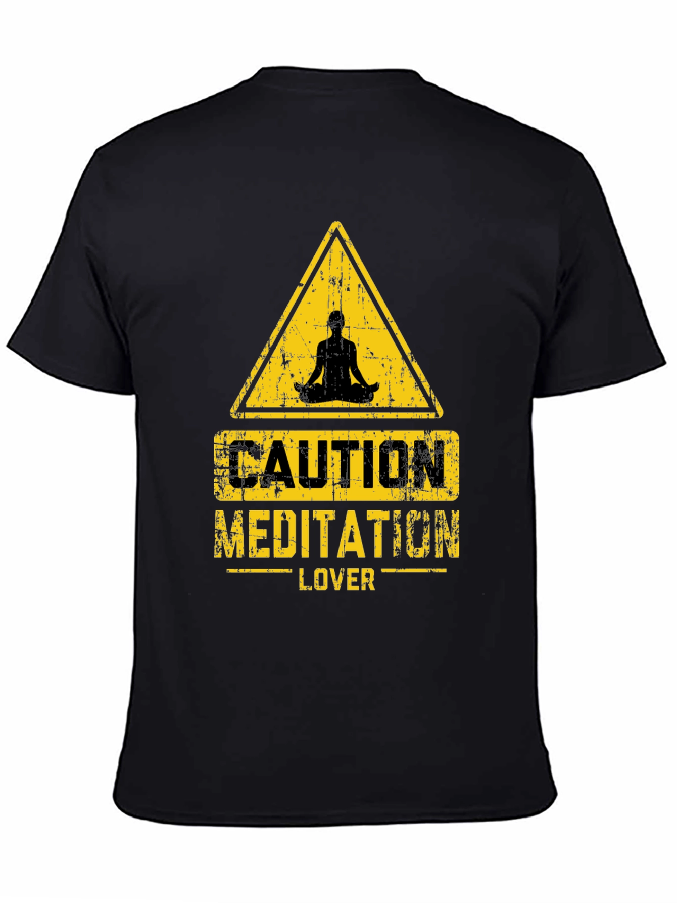 Caution Meditation Lover Black T-Shirt