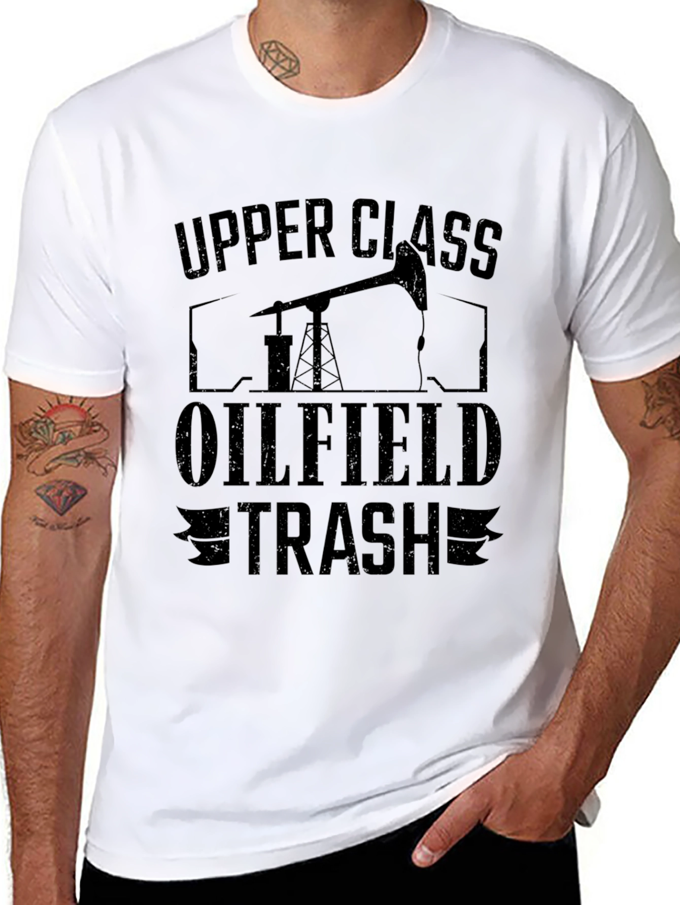 Upper Class Oilfield Trash Black Graphic T-Shirt