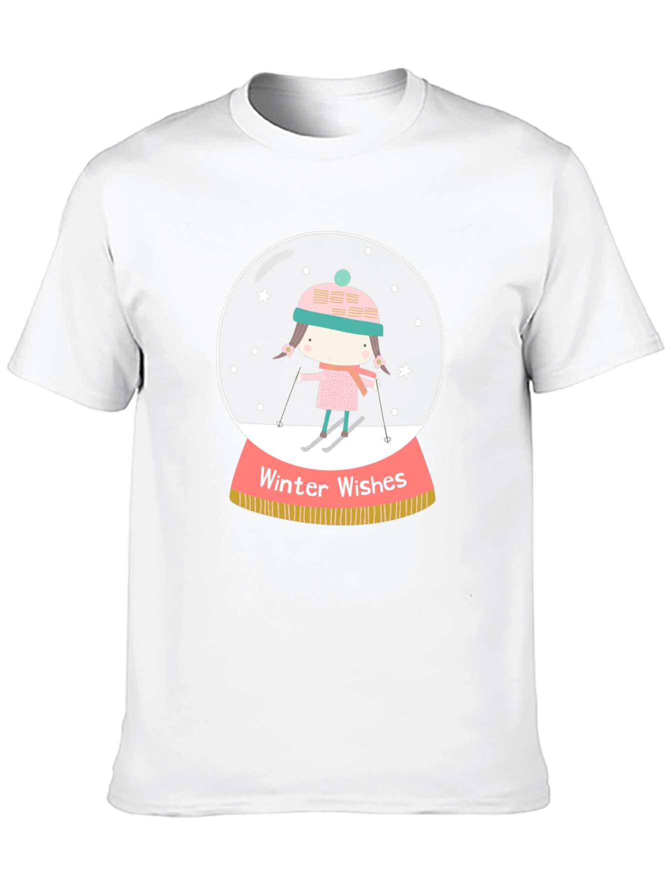 Winter Wishes Graphic Tee - Holiday Snow Globe Shirt