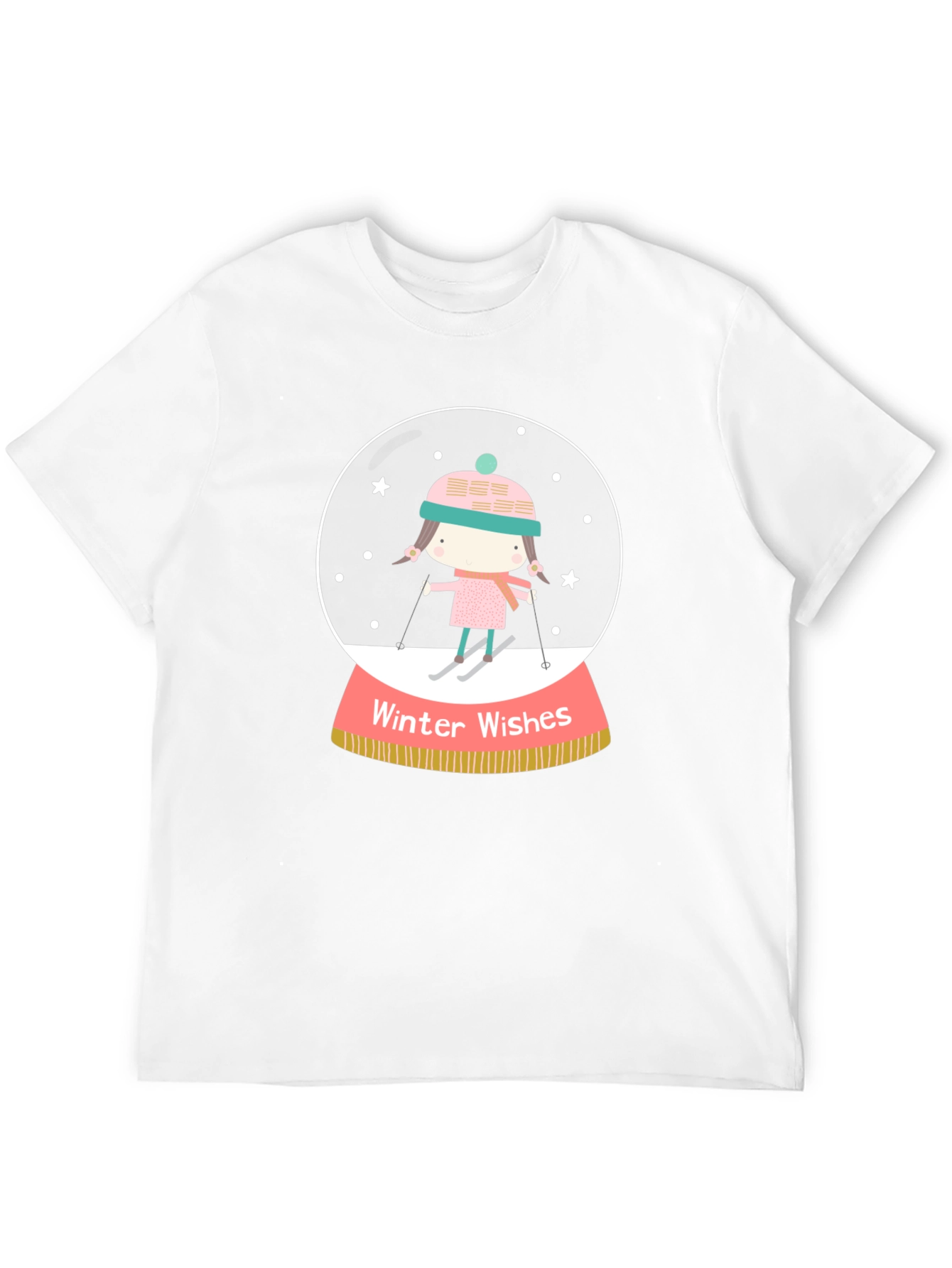 Winter Wishes Graphic Tee - Holiday Snow Globe Shirt